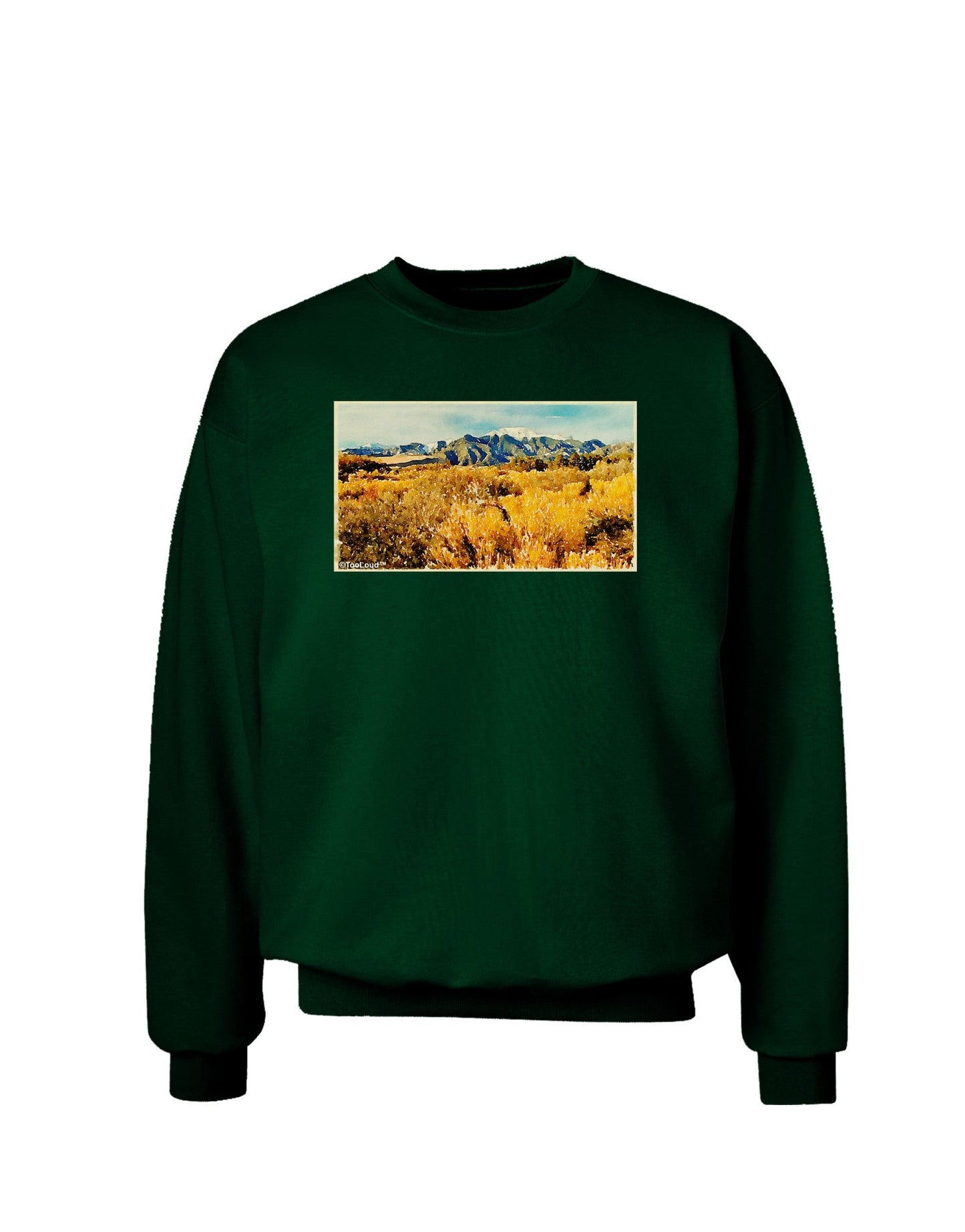 Mountain Forest Park Watercolor Adult Dark Sweatshirt-Sweatshirts-TooLoud-Deep-Forest-Green-Small-Davson Sales