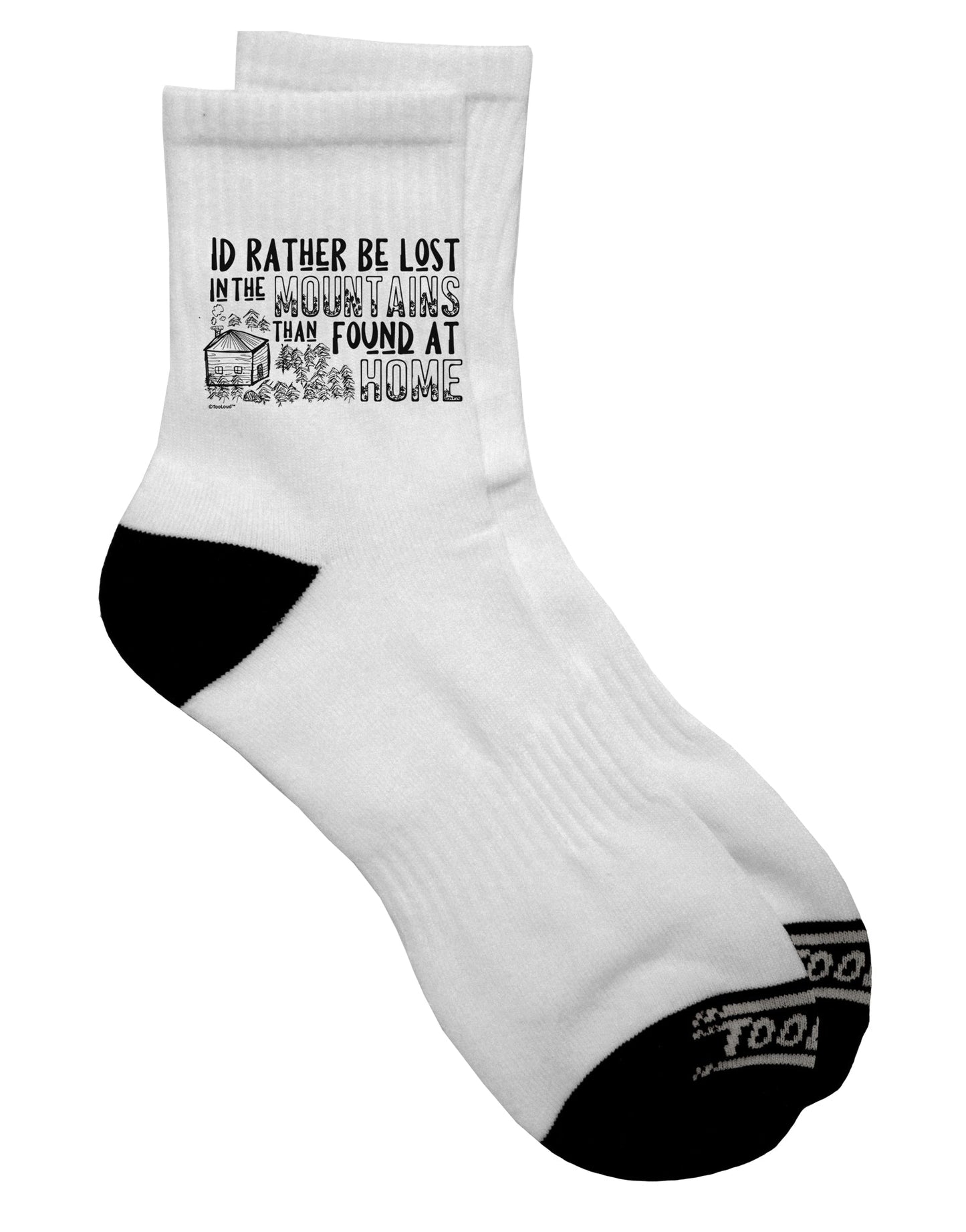 Mountain-Themed Dark Adult Socks - Perfect for Adventurous Souls - TooLoud-Socks-TooLoud-Short-Ladies-4-6-Davson Sales