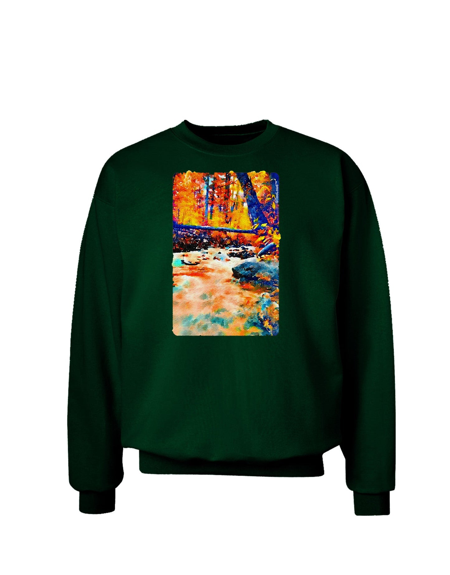 Mt Shavano Colorado Watercolor Adult Dark Sweatshirt-Sweatshirts-TooLoud-Deep-Forest-Green-Small-Davson Sales