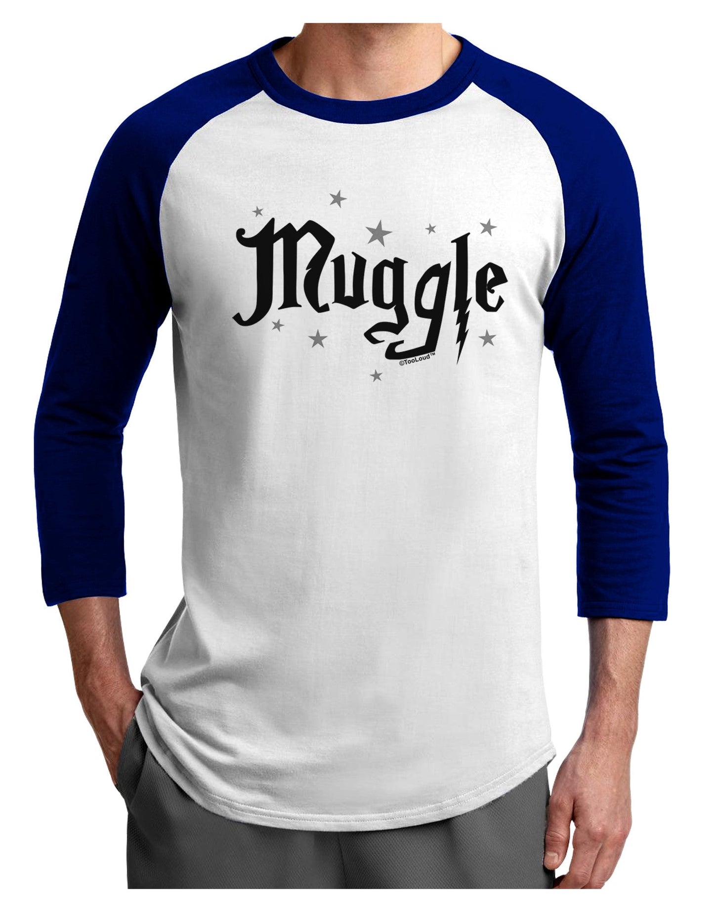Muggle Adult Raglan Shirt-Raglan Shirt-TooLoud-White-Royal-X-Small-Davson Sales