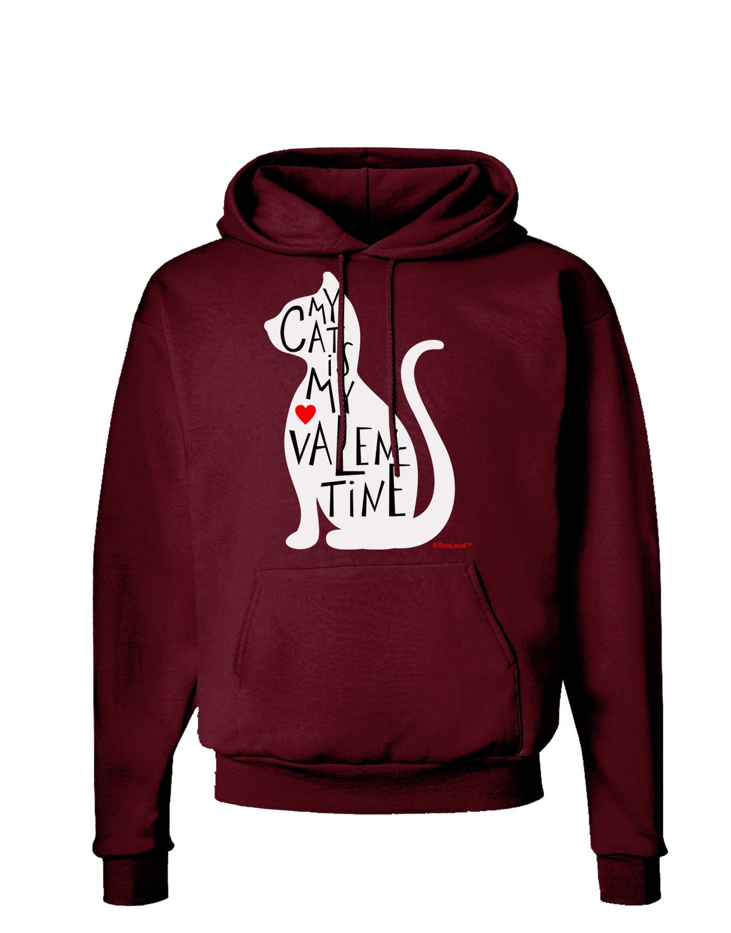 My Cat Is My Valentine Dark Hoodie Sweatshirt by TooLoud-Hoodie-TooLoud-Maroon-Small-Davson Sales