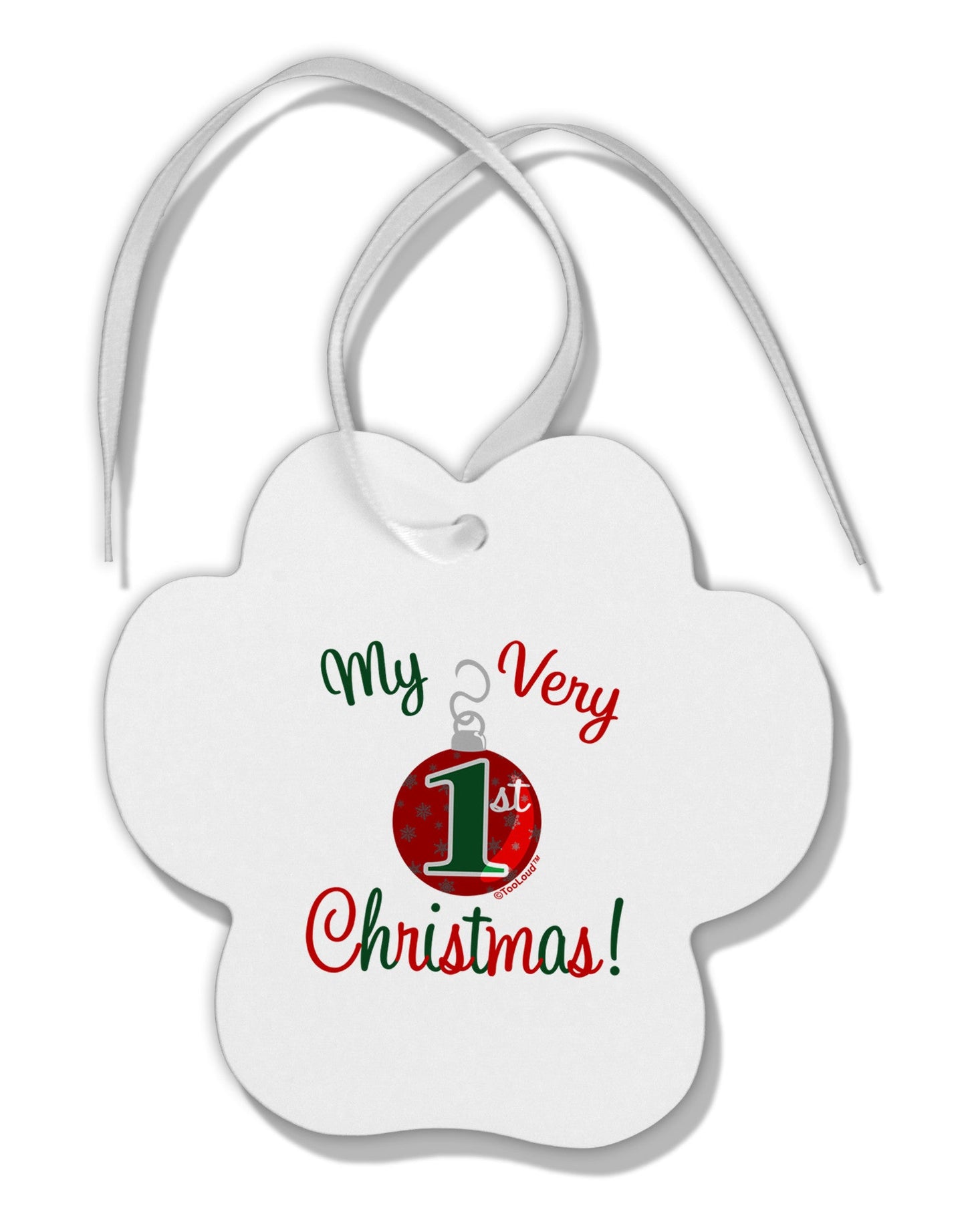 My Very 1st Christmas Paw Print Shaped Ornament-Ornament-TooLoud-White-Davson Sales