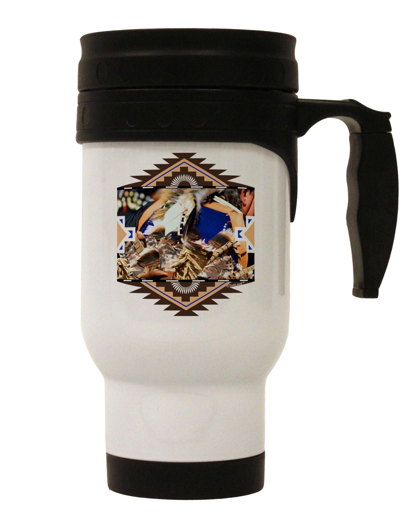 Native American Dancer 1 Stainless Steel 14oz Travel Mug-Travel Mugs-TooLoud-White-Davson Sales