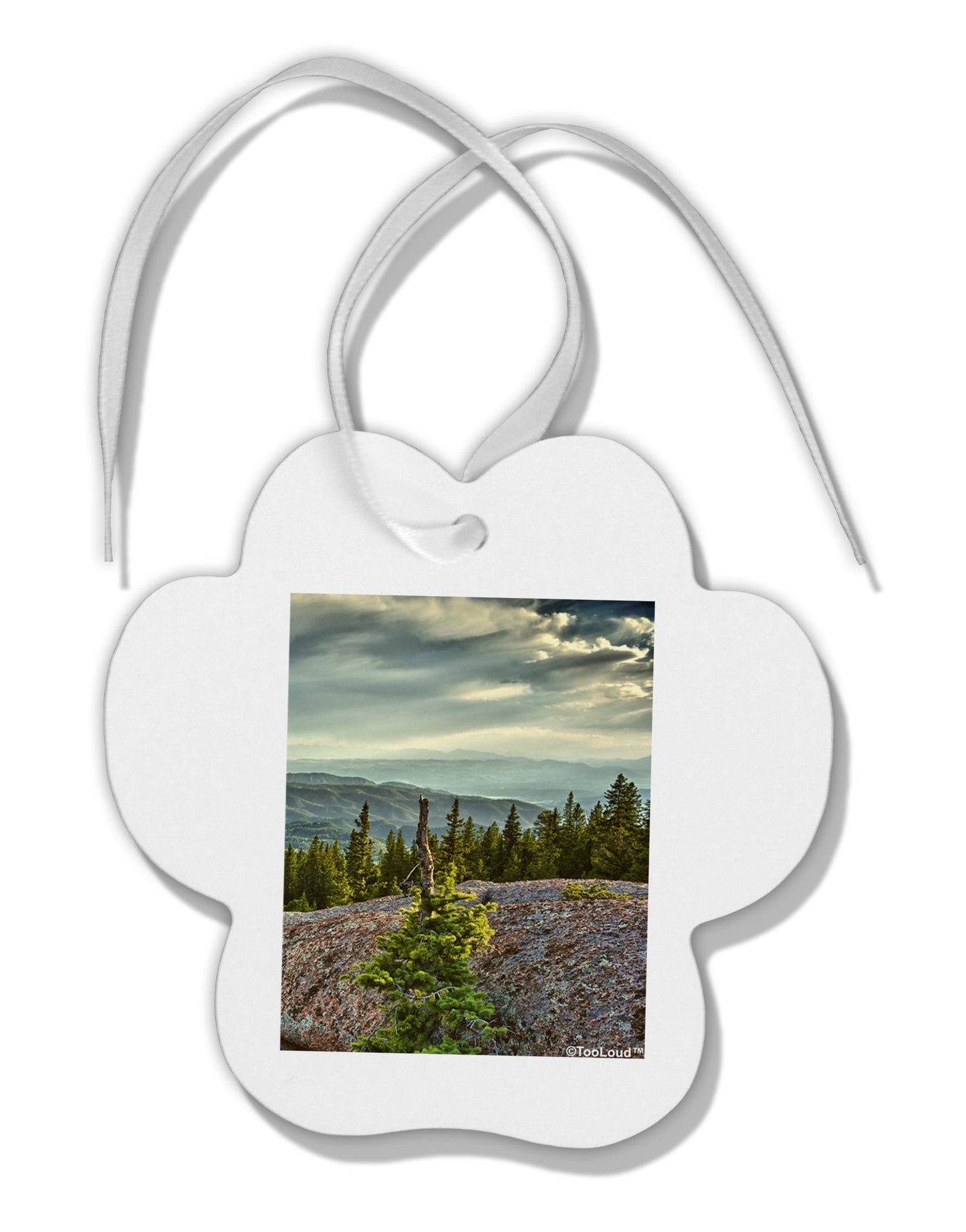 Nature Photography - Pine Kingdom Paw Print Shaped Ornament by TooLoud-TooLoud-White-Davson Sales