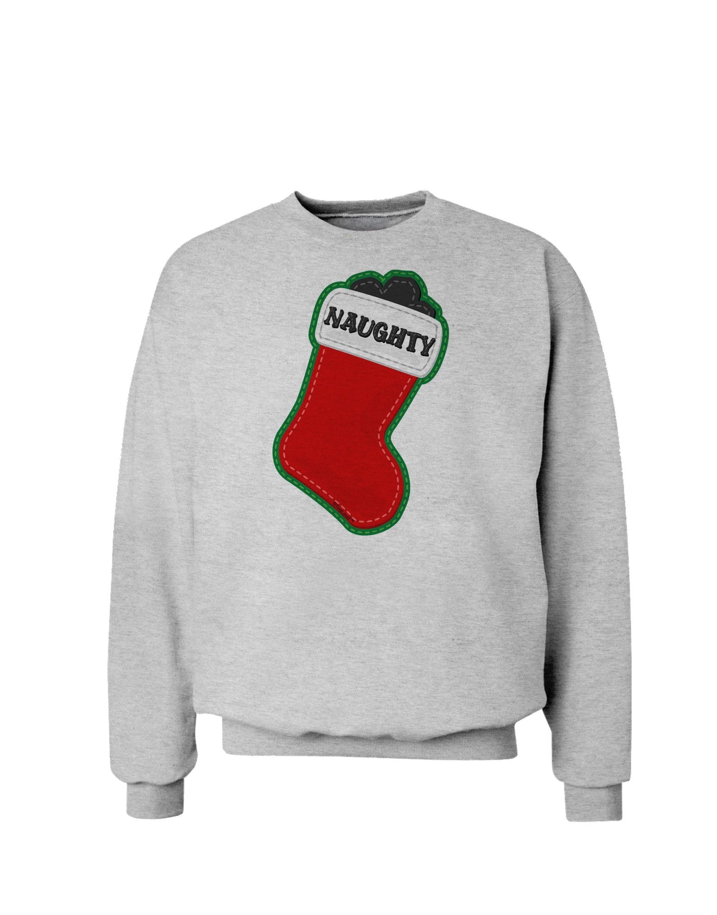 Naughty Coal Cute Christmas Stocking Sweatshirt-Sweatshirts-TooLoud-AshGray-Small-Davson Sales