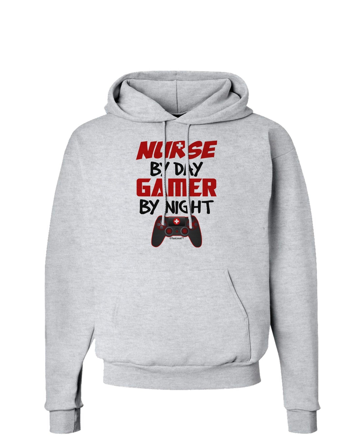 Nurse By Day Gamer By Night Hoodie Sweatshirt-Hoodie-TooLoud-AshGray-Small-Davson Sales
