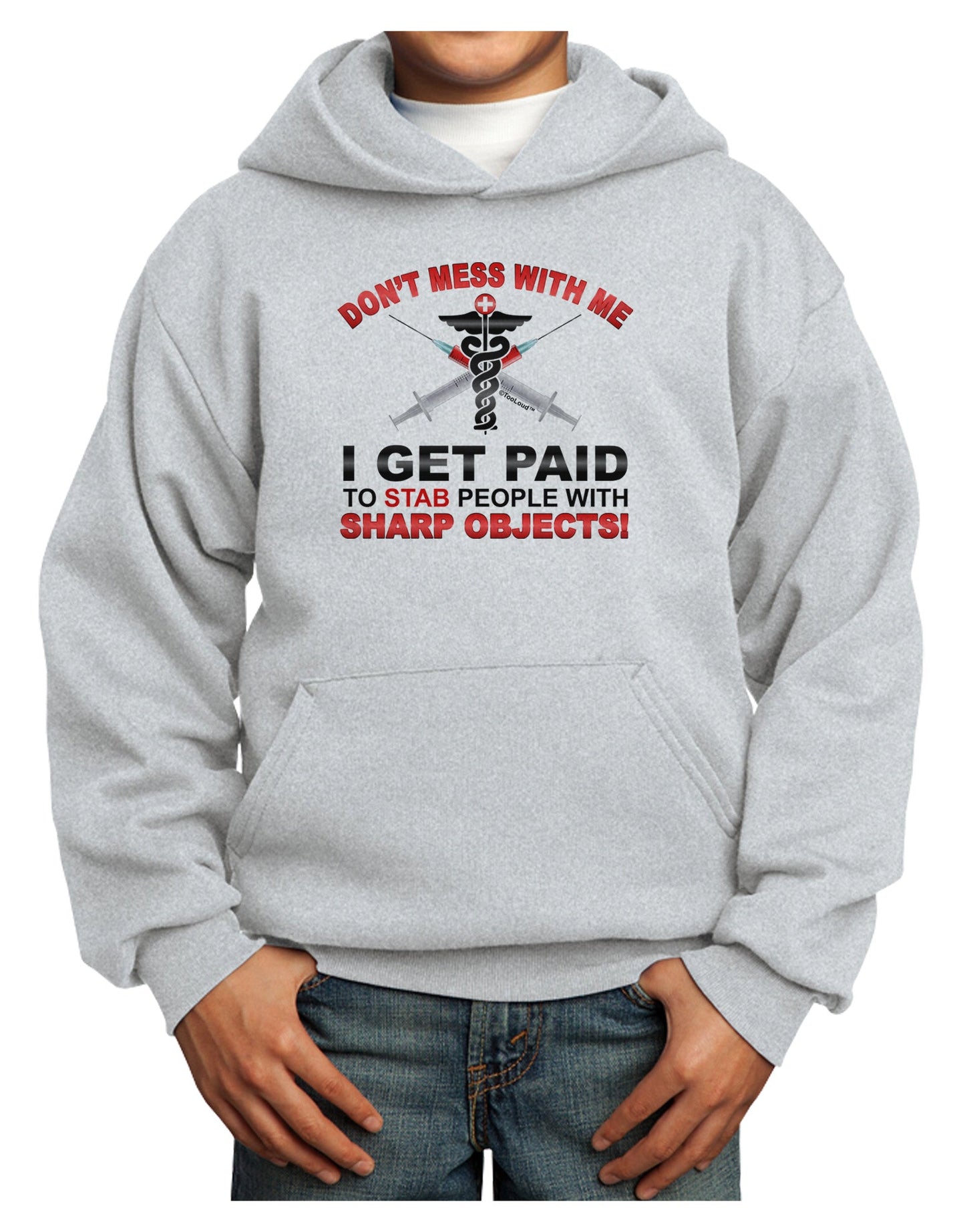 Nurse - Don't Mess With Me Youth Hoodie Pullover Sweatshirt-Youth Hoodie-TooLoud-Ash-XS-Davson Sales