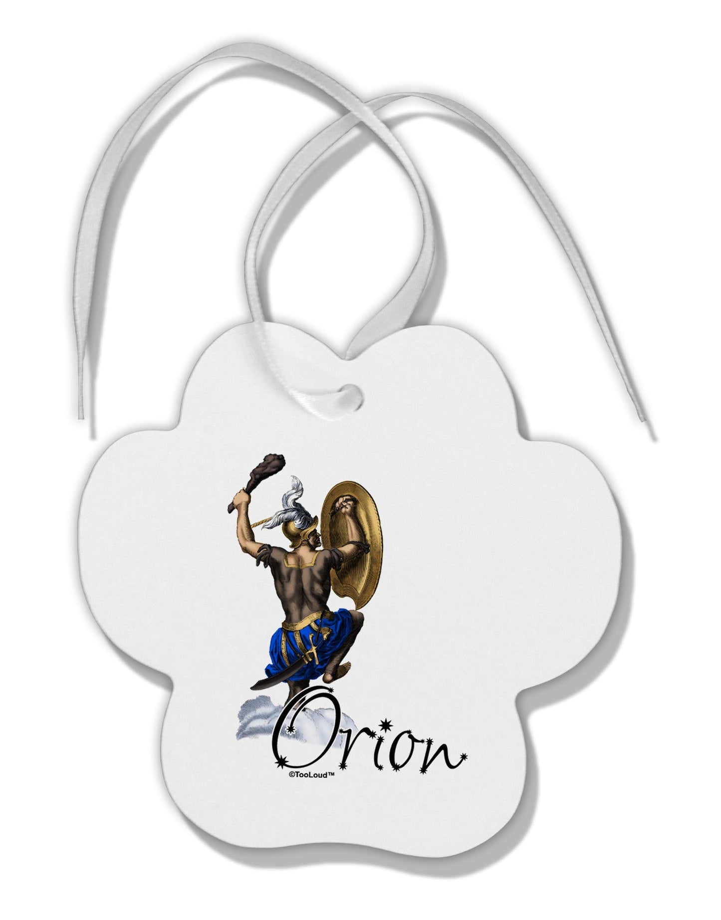 Orion Color Illustration Paw Print Shaped Ornament-Ornament-TooLoud-White-Davson Sales