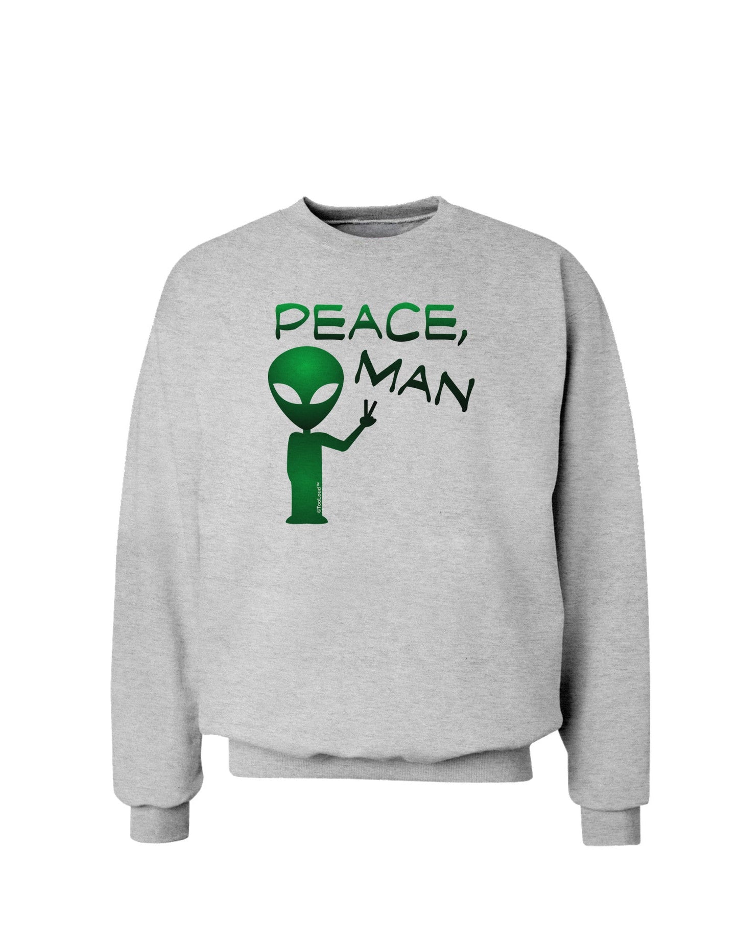 Peace Man Alien Sweatshirt-Sweatshirts-TooLoud-AshGray-Small-Davson Sales