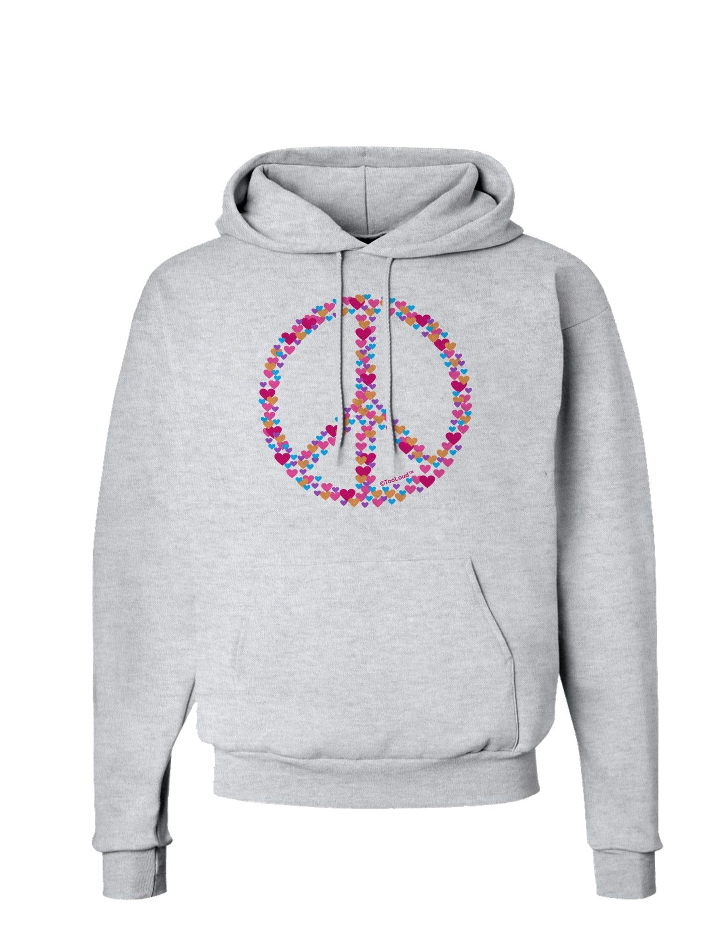 Peace Sign Hearts Hoodie Sweatshirt-Hoodie-TooLoud-AshGray-Small-Davson Sales