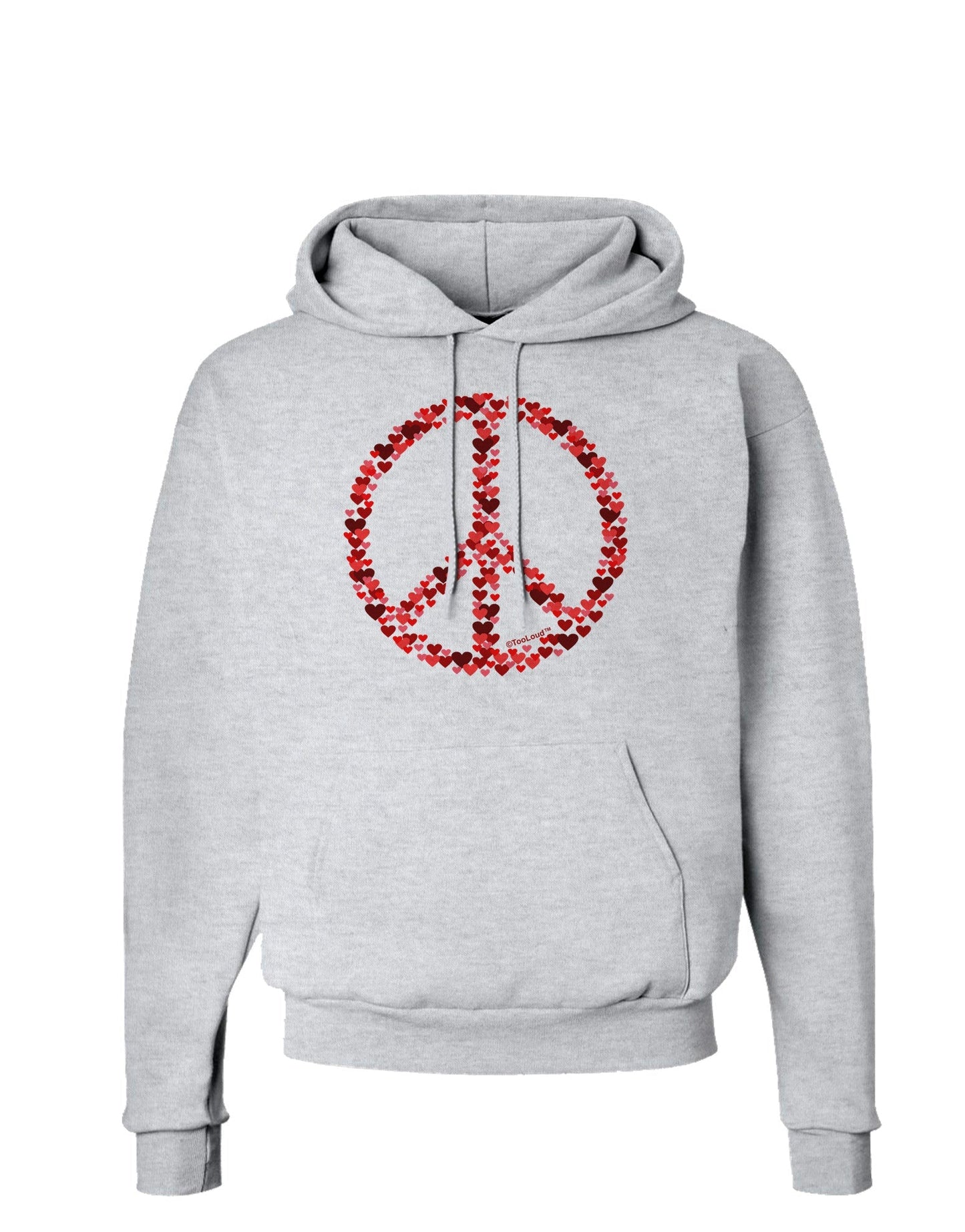 Peace Sign Hearts Red Hoodie Sweatshirt-Hoodie-TooLoud-AshGray-Small-Davson Sales