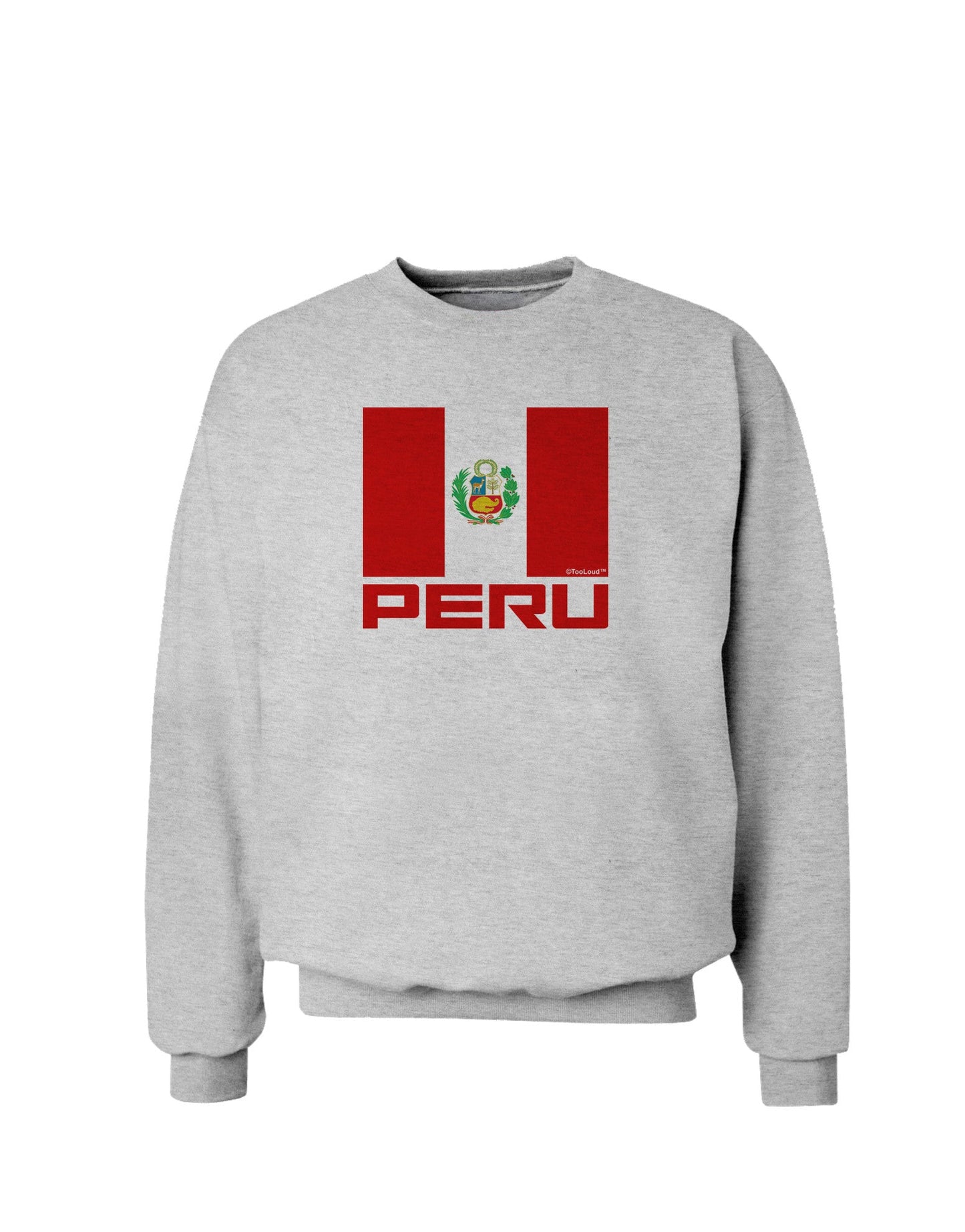 Peru Flag Sweatshirt-Sweatshirt-TooLoud-AshGray-Small-Davson Sales