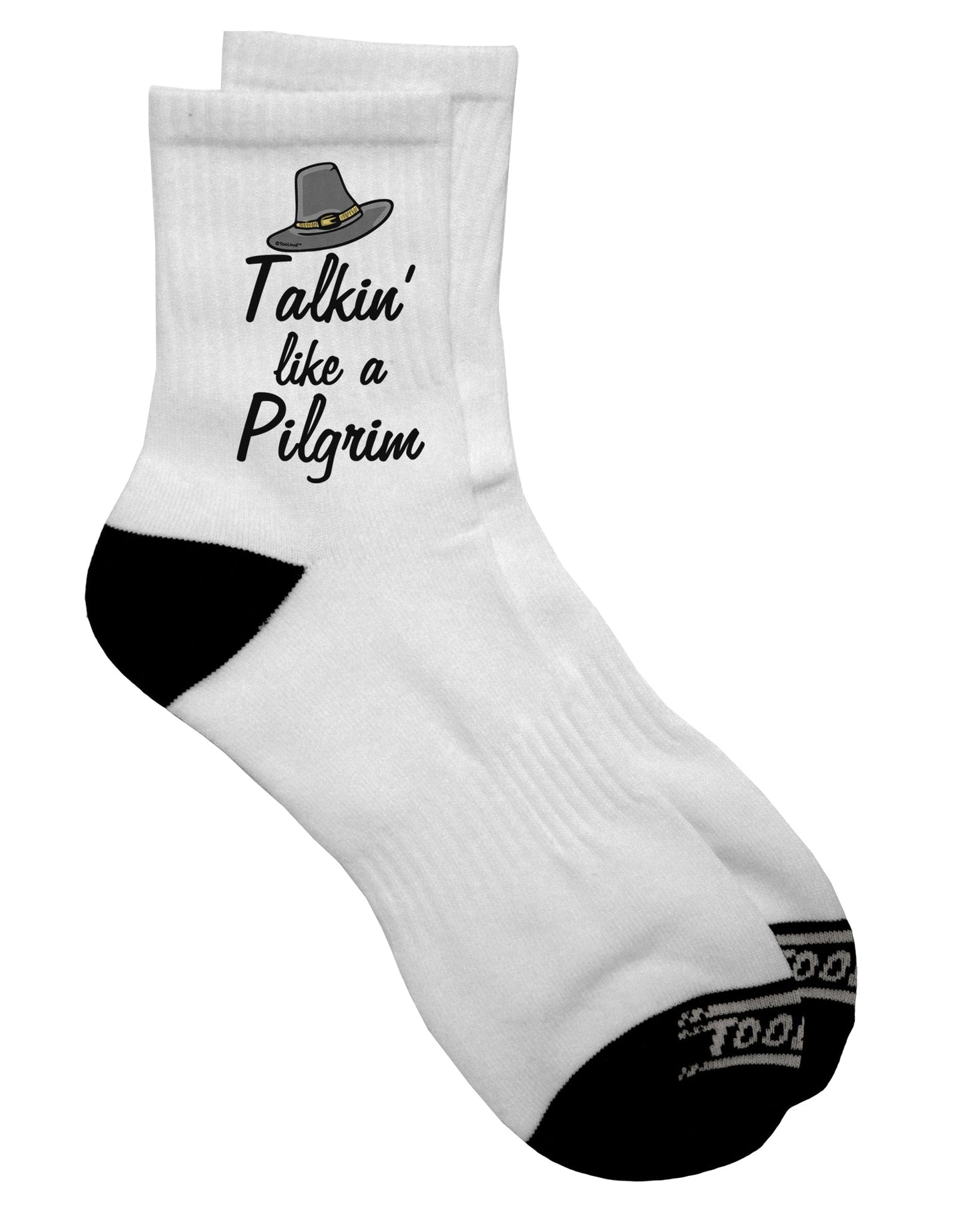 Pilgrim-Inspired Dark Adult Socks - Enhance Your Conversations with Style - TooLoud-Socks-TooLoud-Short-Ladies-4-6-Davson Sales