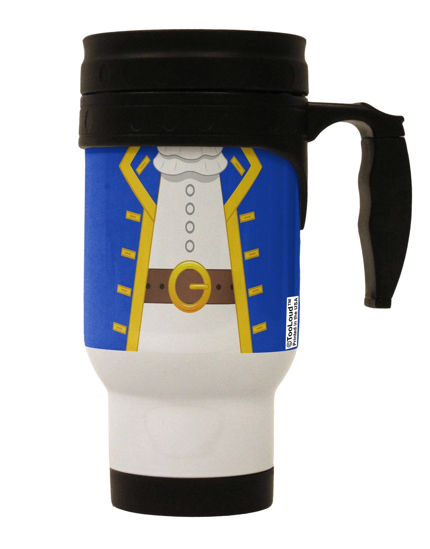 Pirate Captain Costume - Blue Stainless Steel 14oz Travel Mug All Over Print-Travel Mugs-TooLoud-White-Davson Sales