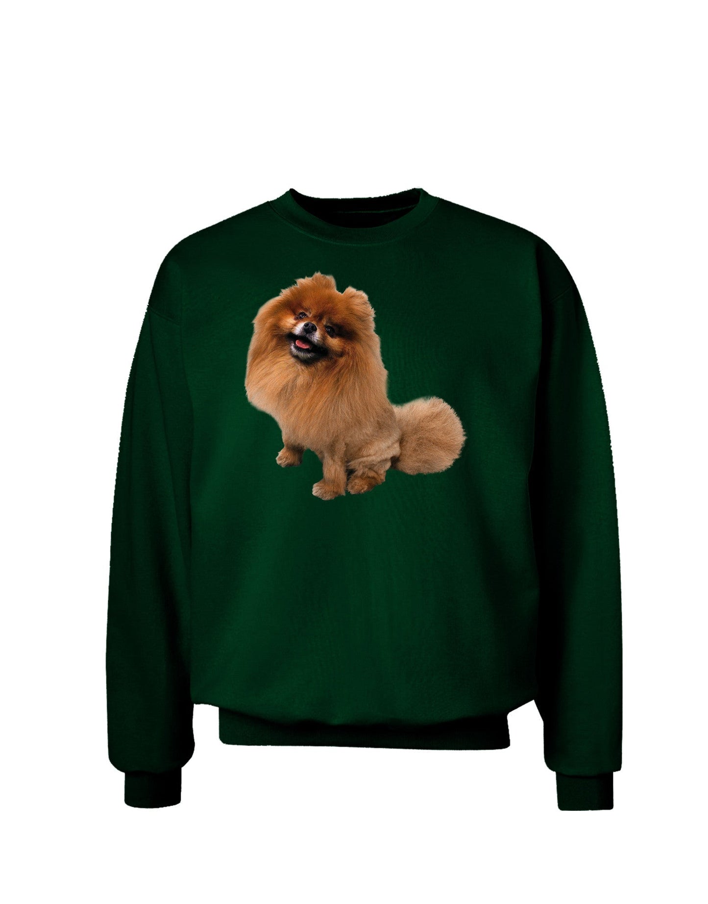 Pomeranian Sitting All Cute-Like Adult Dark Sweatshirt-Sweatshirts-TooLoud-Deep-Forest-Green-Small-Davson Sales