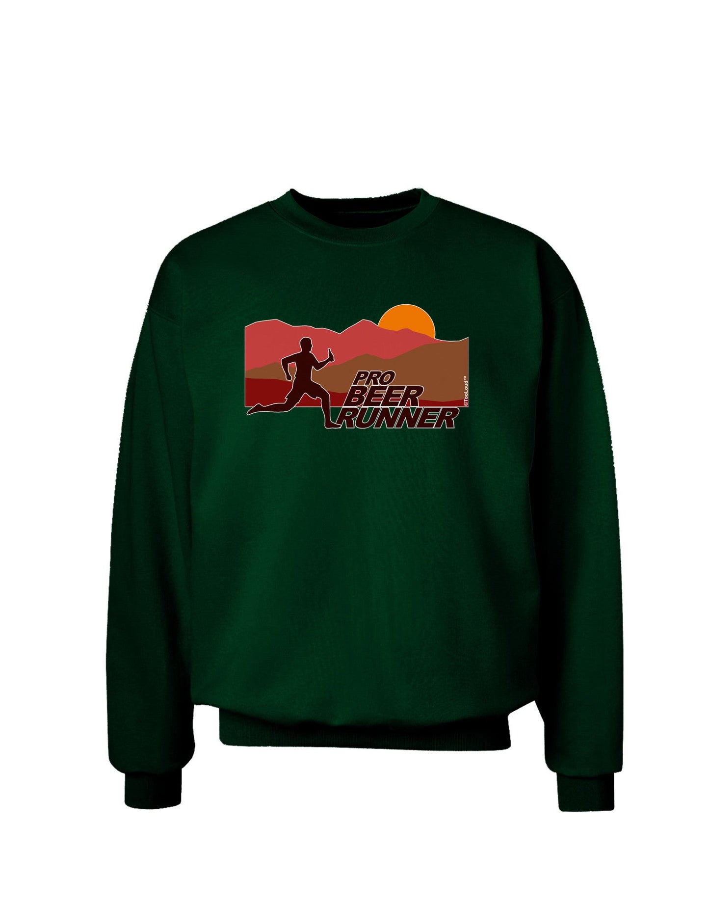 Pro Beer Runner Man Adult Dark Sweatshirt-Sweatshirts-TooLoud-Deep-Forest-Green-Small-Davson Sales