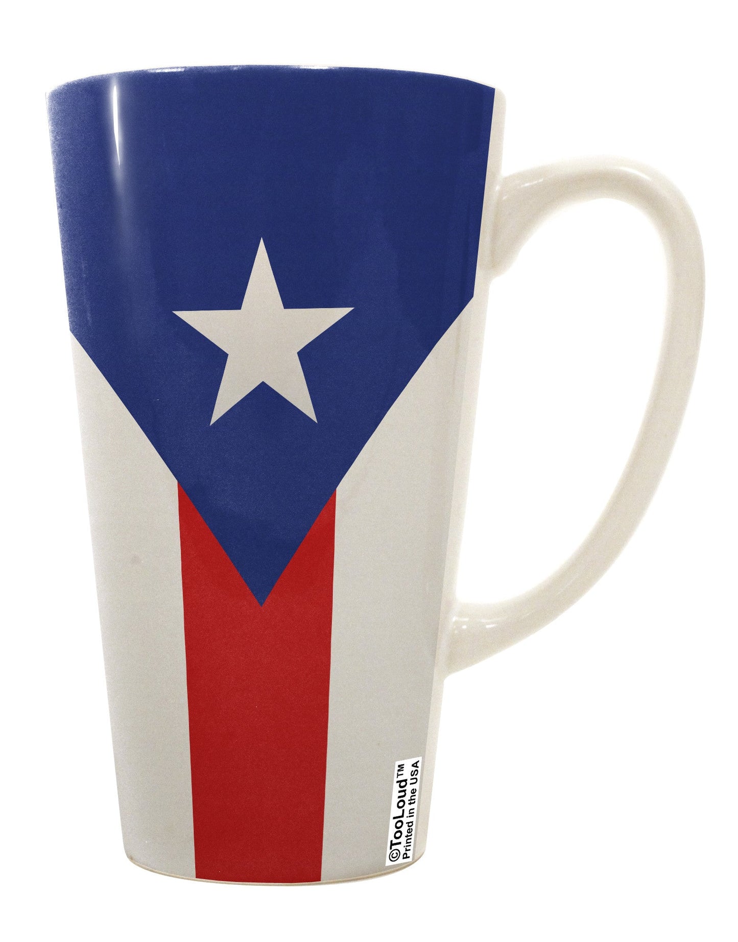 Puerto Rico Flag AOP 16 Ounce Conical Latte Coffee Mug - Expertly Crafted Drinkware-Conical Latte Mug-TooLoud-White-Davson Sales