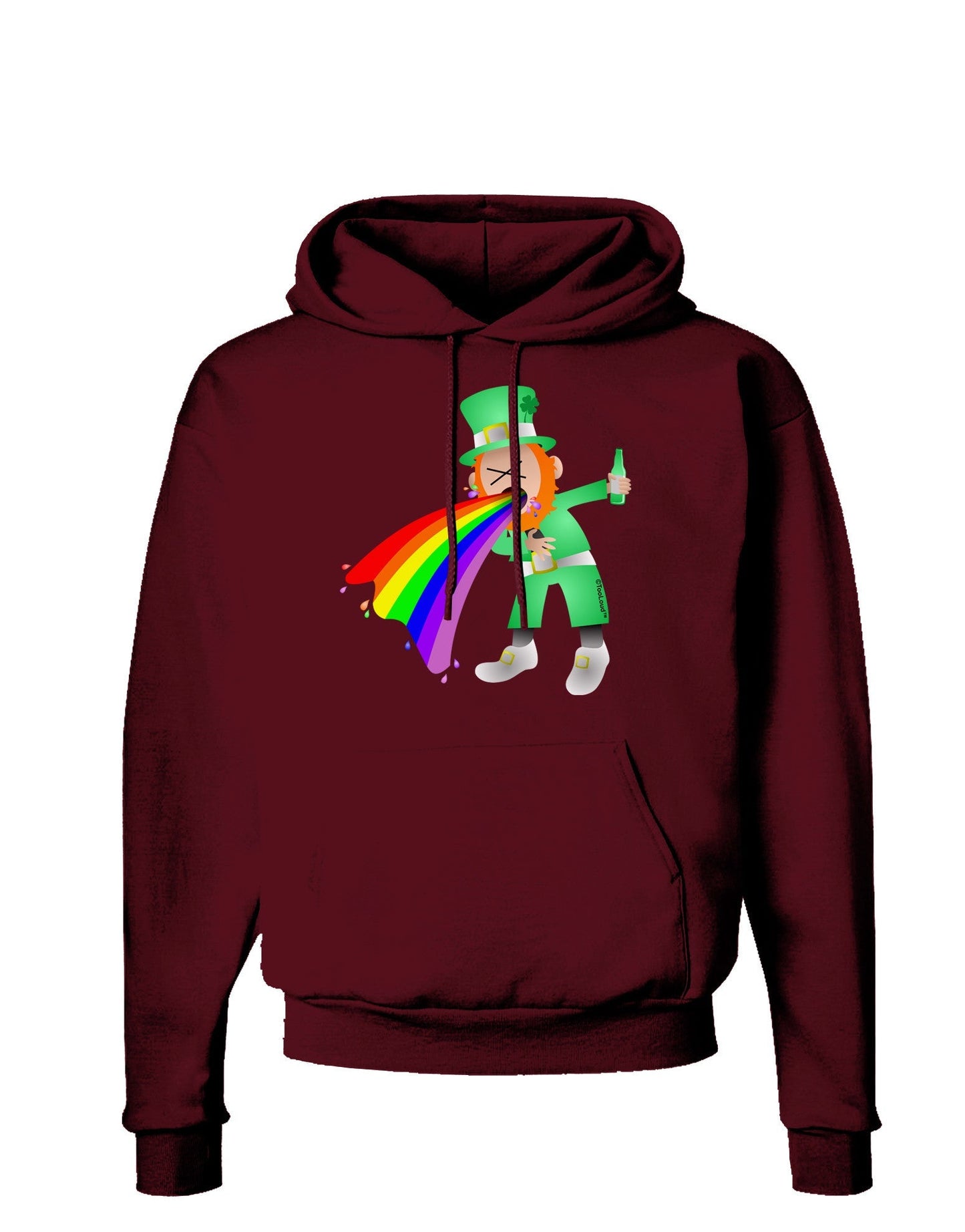 Puking Rainbow Leprechaun Dark Hoodie Sweatshirt-Hoodie-TooLoud-Maroon-Small-Davson Sales