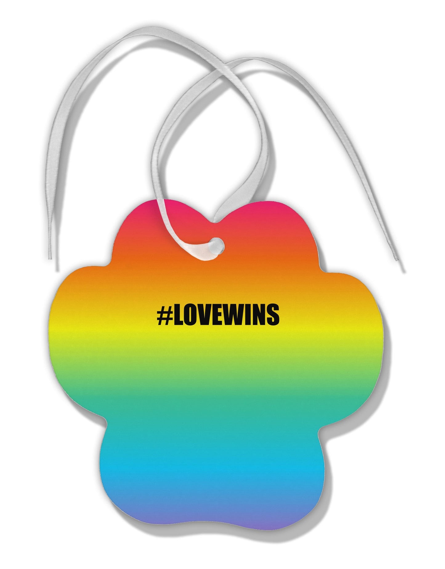 Rainbow Print - Hashtag Love Wins Paw Print Shaped Ornament All Over Print-Ornament-TooLoud-White-Davson Sales