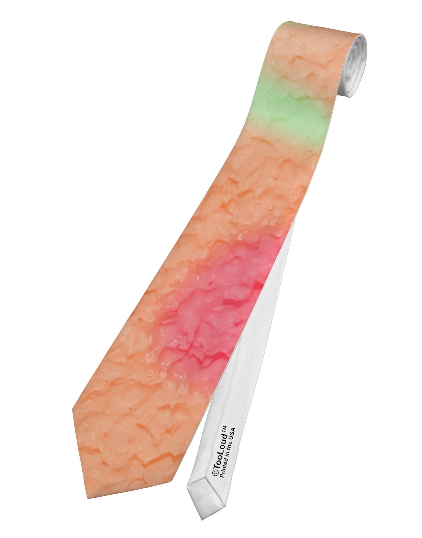 Rainbow Sherbet Printed White Necktie All Over Print by