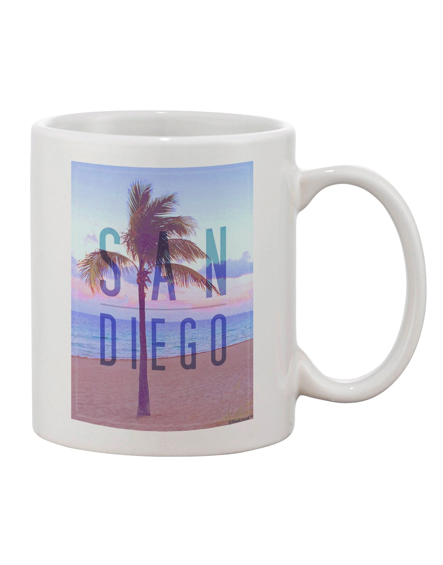 San Diego Beach Filter Printed 11 oz Coffee Mug - Expertly Crafted Drinkware-11 OZ Coffee Mug-TooLoud-White-Davson Sales