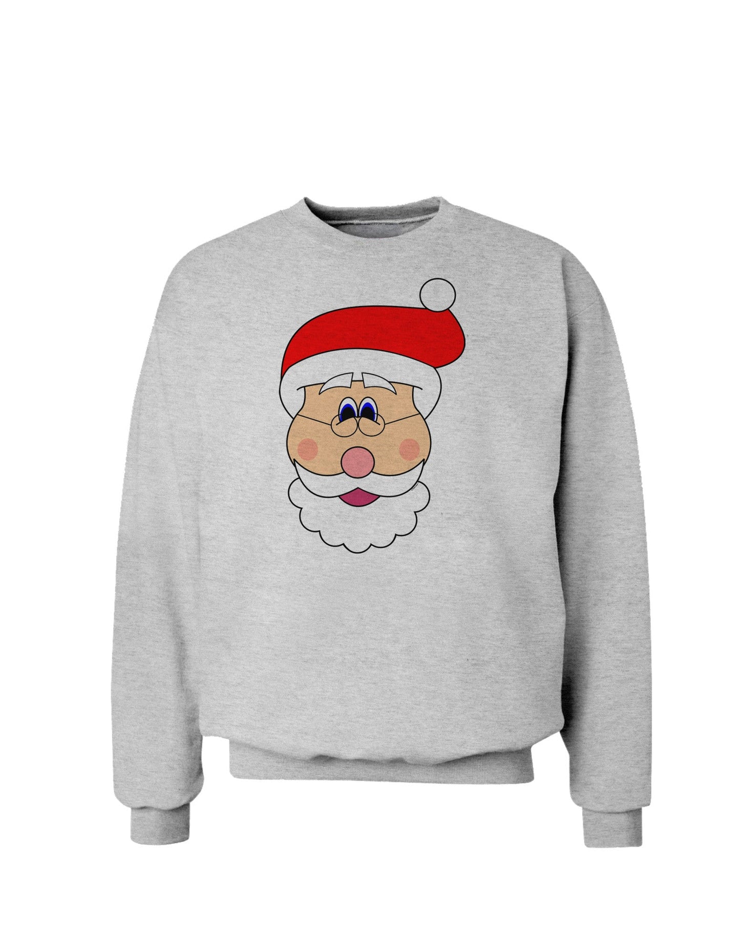 Santa Claus Face Christmas Sweatshirt-Sweatshirts-TooLoud-AshGray-Small-Davson Sales