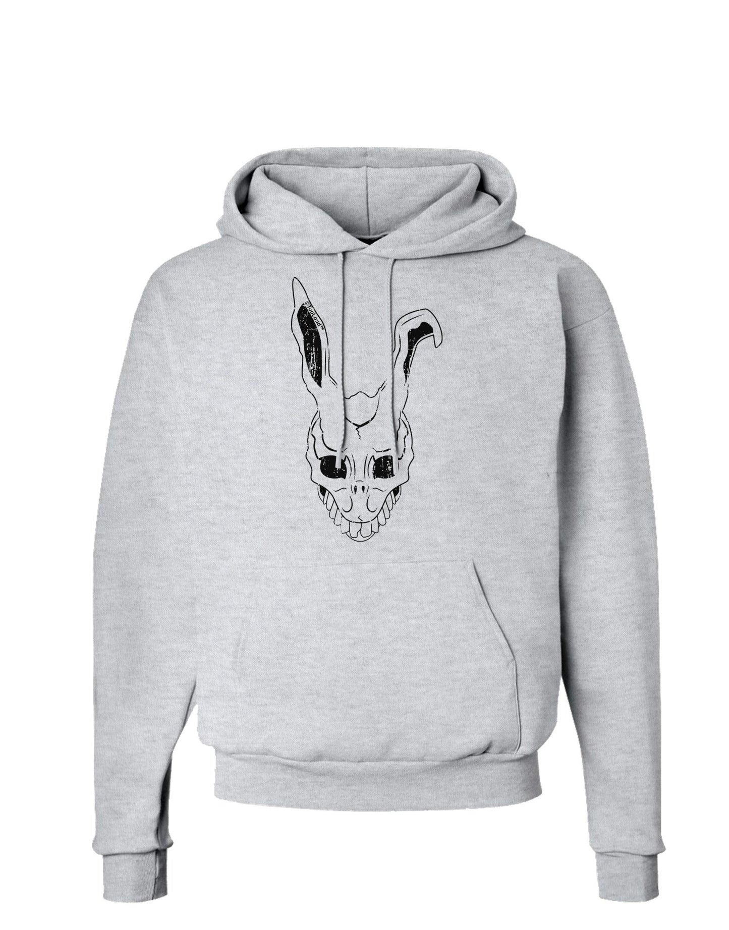 Scary Bunny Face White Distressed Hoodie Sweatshirt-Hoodie-TooLoud-AshGray-Small-Davson Sales