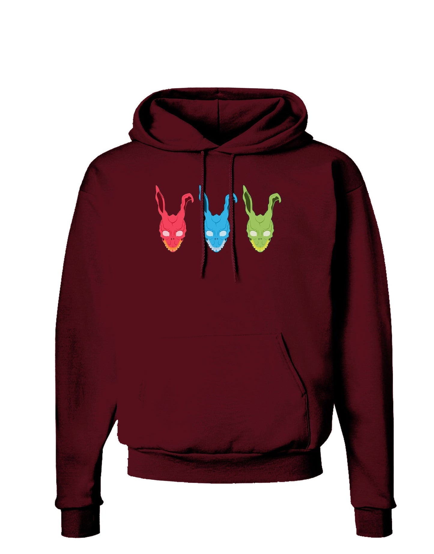 Scary Bunny Tri-color Dark Hoodie Sweatshirt-Hoodie-TooLoud-Maroon-Small-Davson Sales