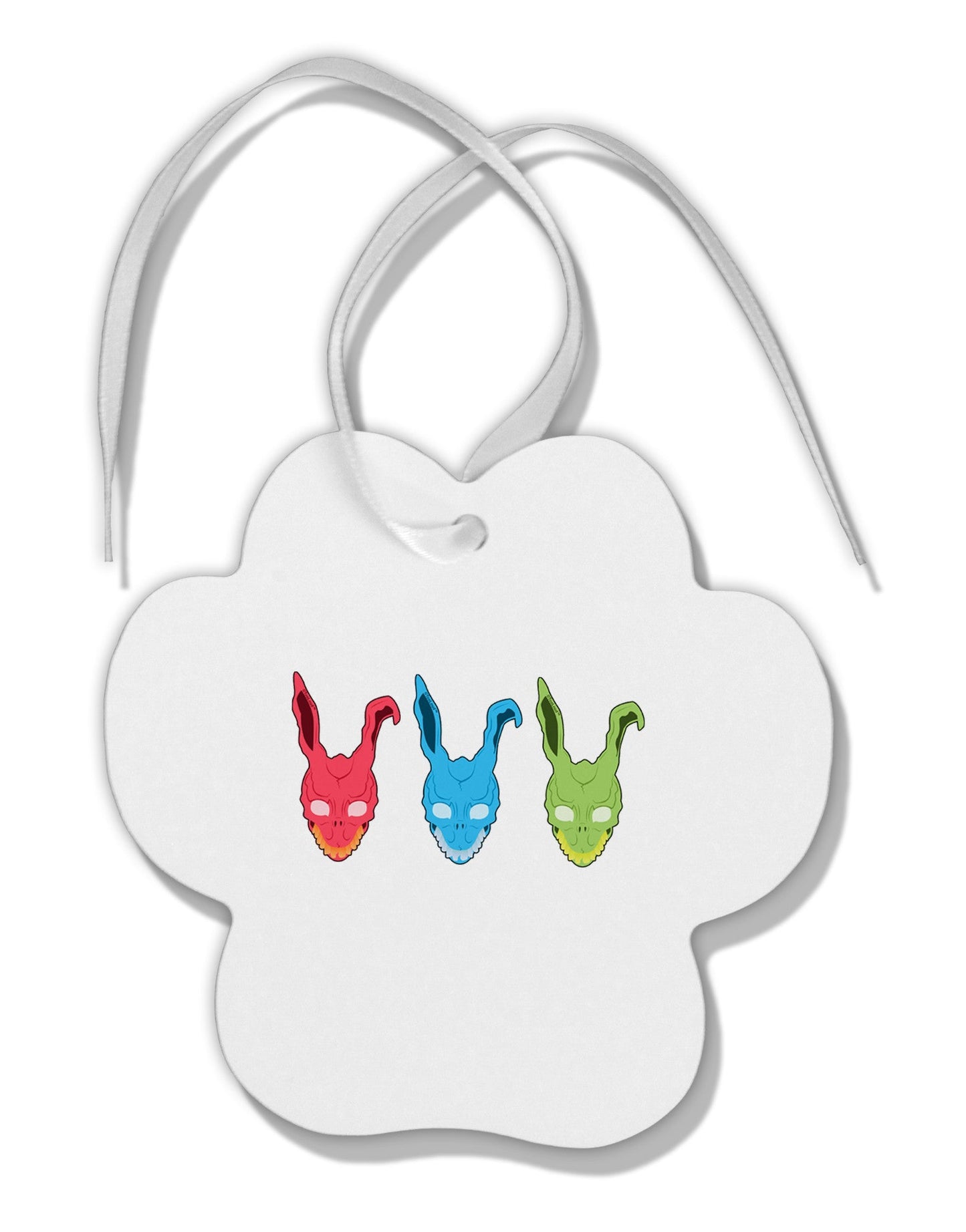 Scary Bunny Tri-color Paw Print Shaped Ornament-Ornament-TooLoud-White-Davson Sales