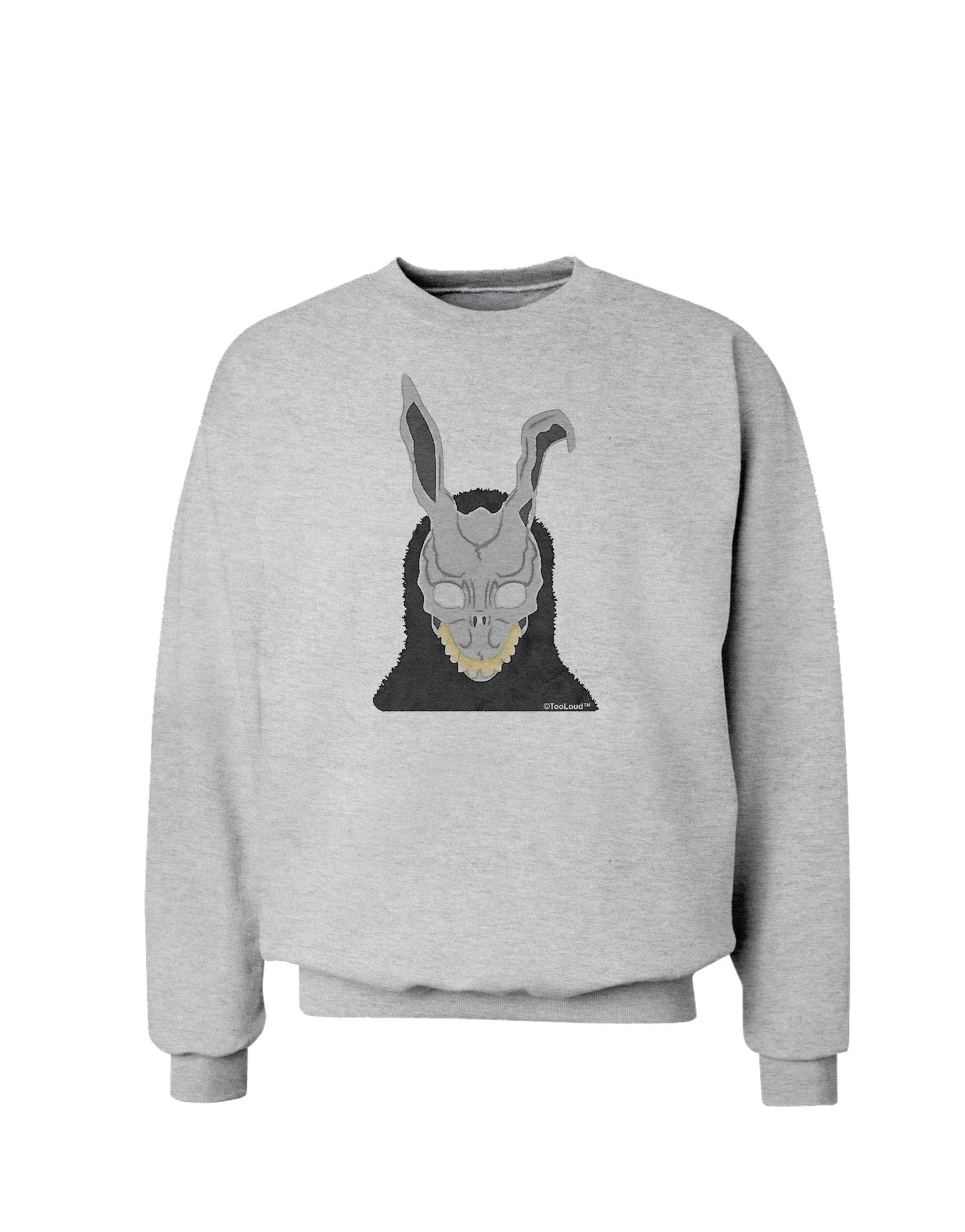 Scary Buny Face Watercolor Sweatshirt-Sweatshirts-TooLoud-AshGray-Small-Davson Sales