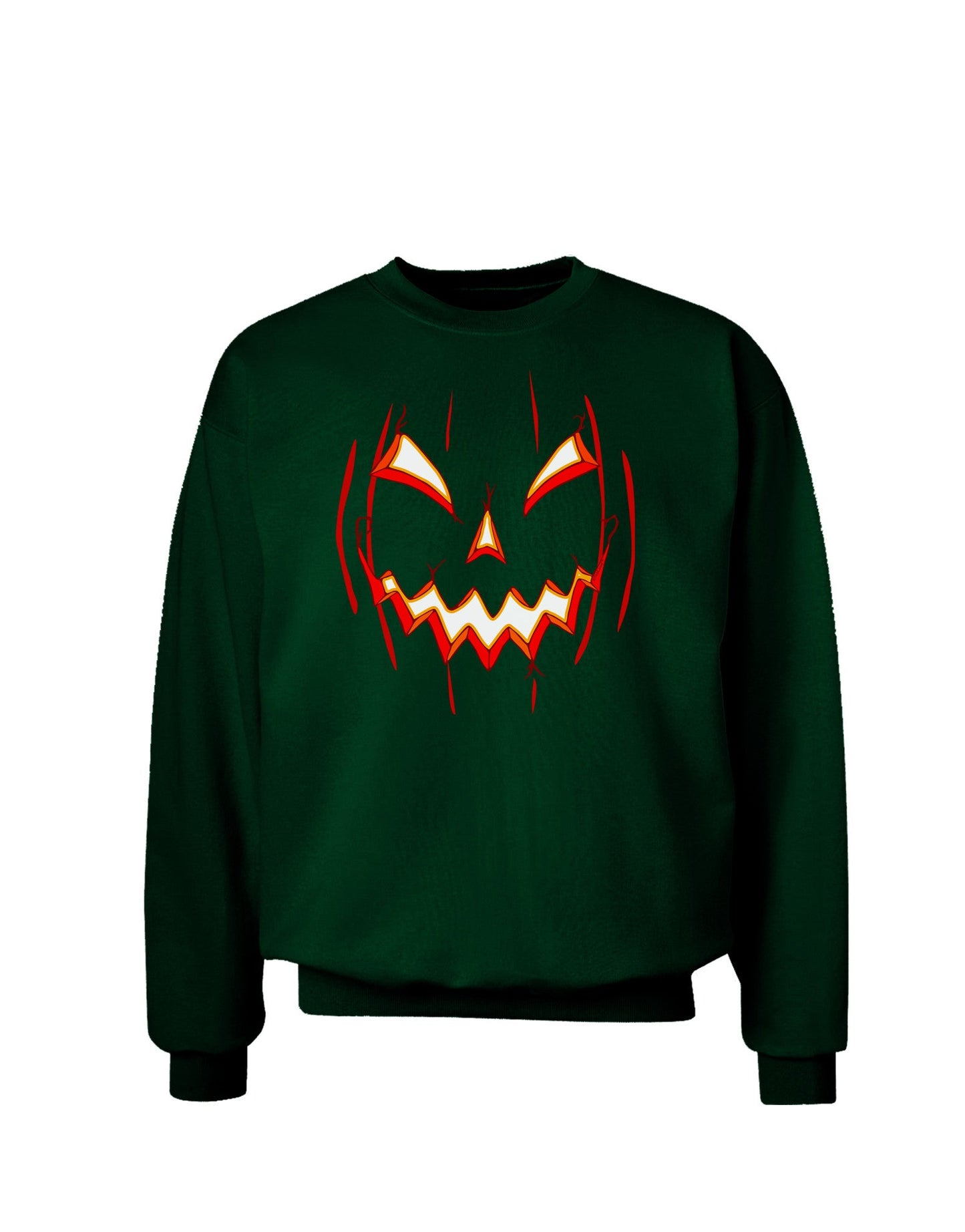 Scary Glow Evil Jack O Lantern Pumpkin Adult Dark Sweatshirt-Sweatshirts-TooLoud-Deep-Forest-Green-Small-Davson Sales
