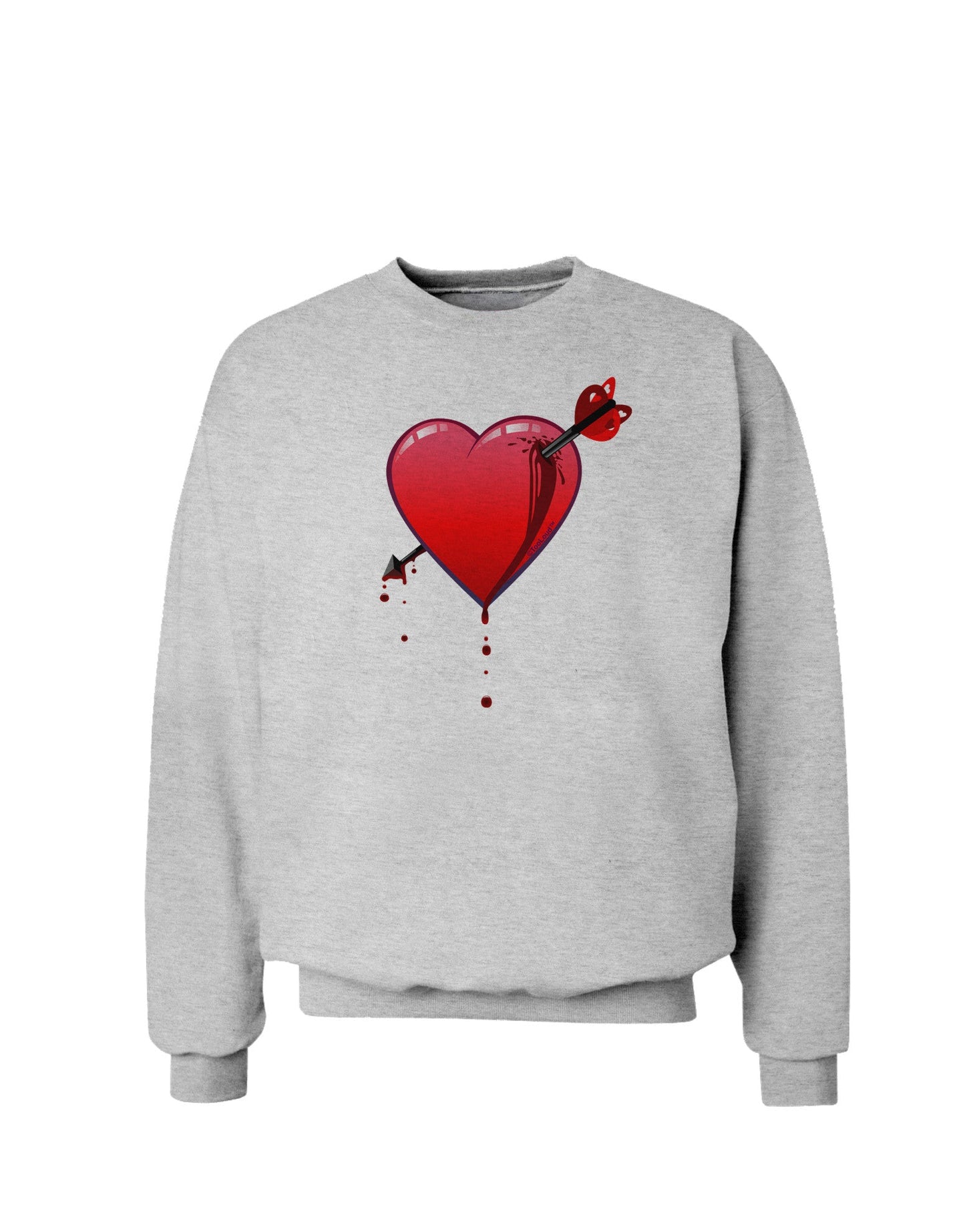 Shot Through the Heart Bleeding Sweatshirt by-Sweatshirts-TooLoud-AshGray-Small-Davson Sales