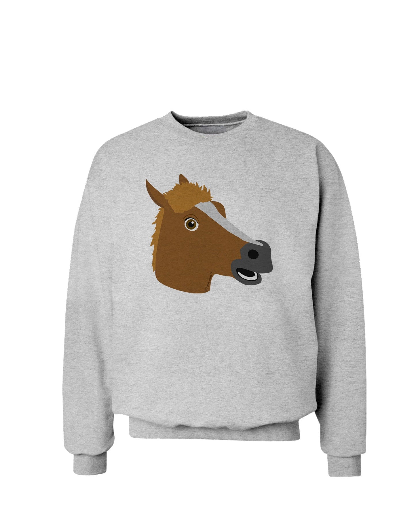 Silly Cartoon Horse Head Sweatshirt-Sweatshirts-TooLoud-AshGray-Small-Davson Sales