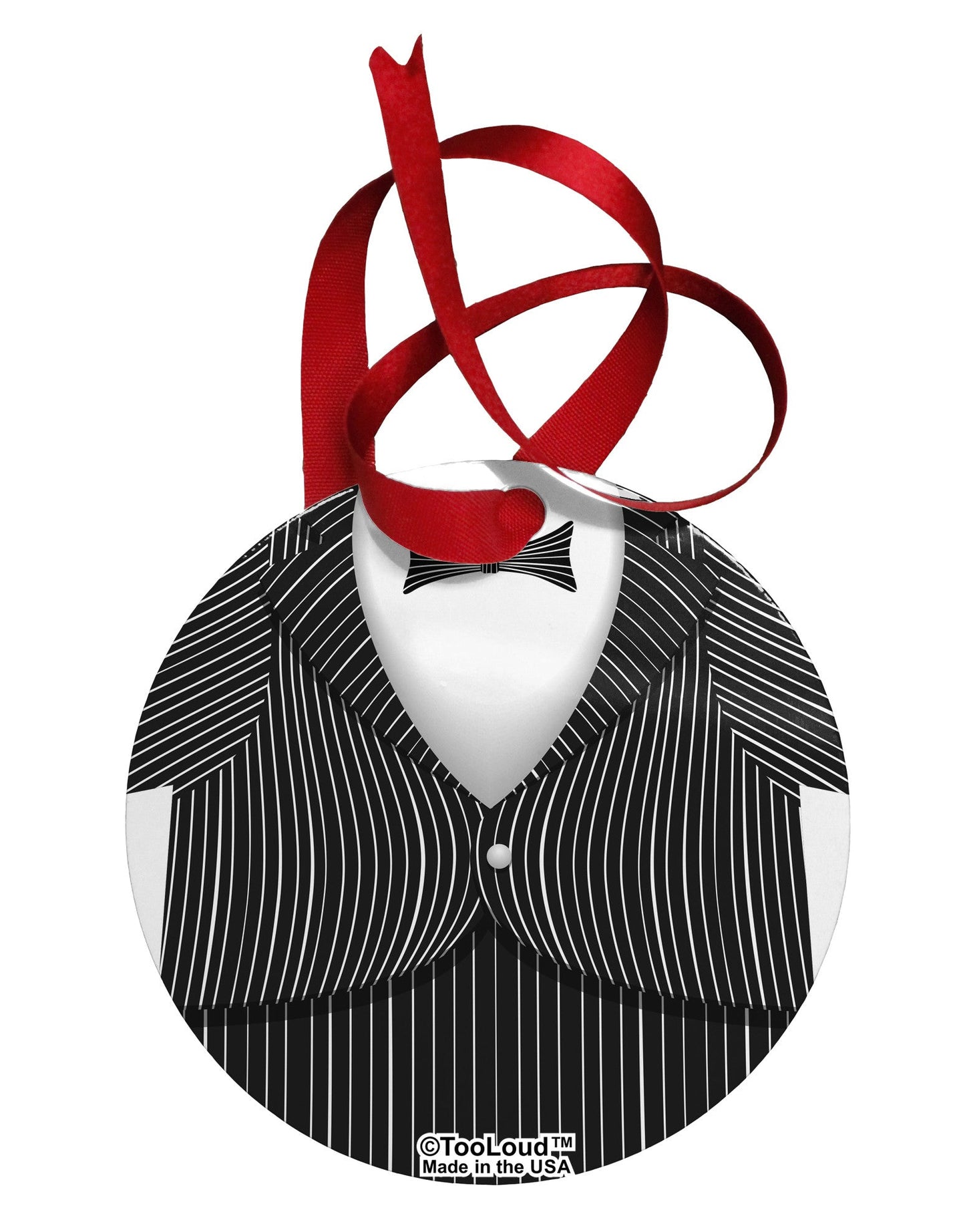 Skeleton Tuxedo Suit Costume Circular Metal Ornament All Over Print-Ornament-TooLoud-White-Davson Sales