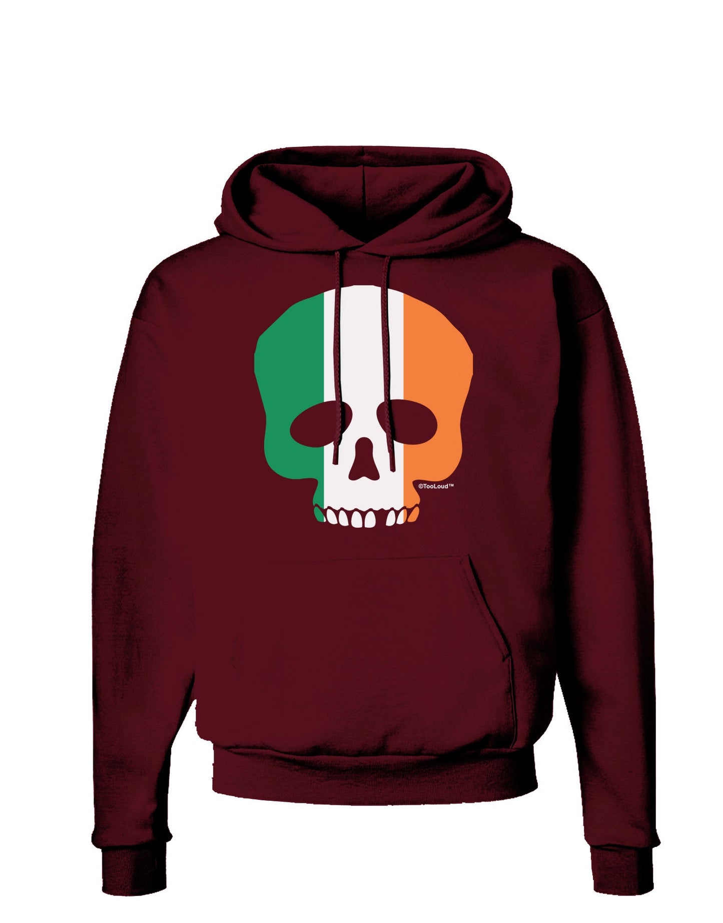 Skull Flag Ireland Dark Hoodie Sweatshirt-Hoodie-TooLoud-Maroon-Small-Davson Sales