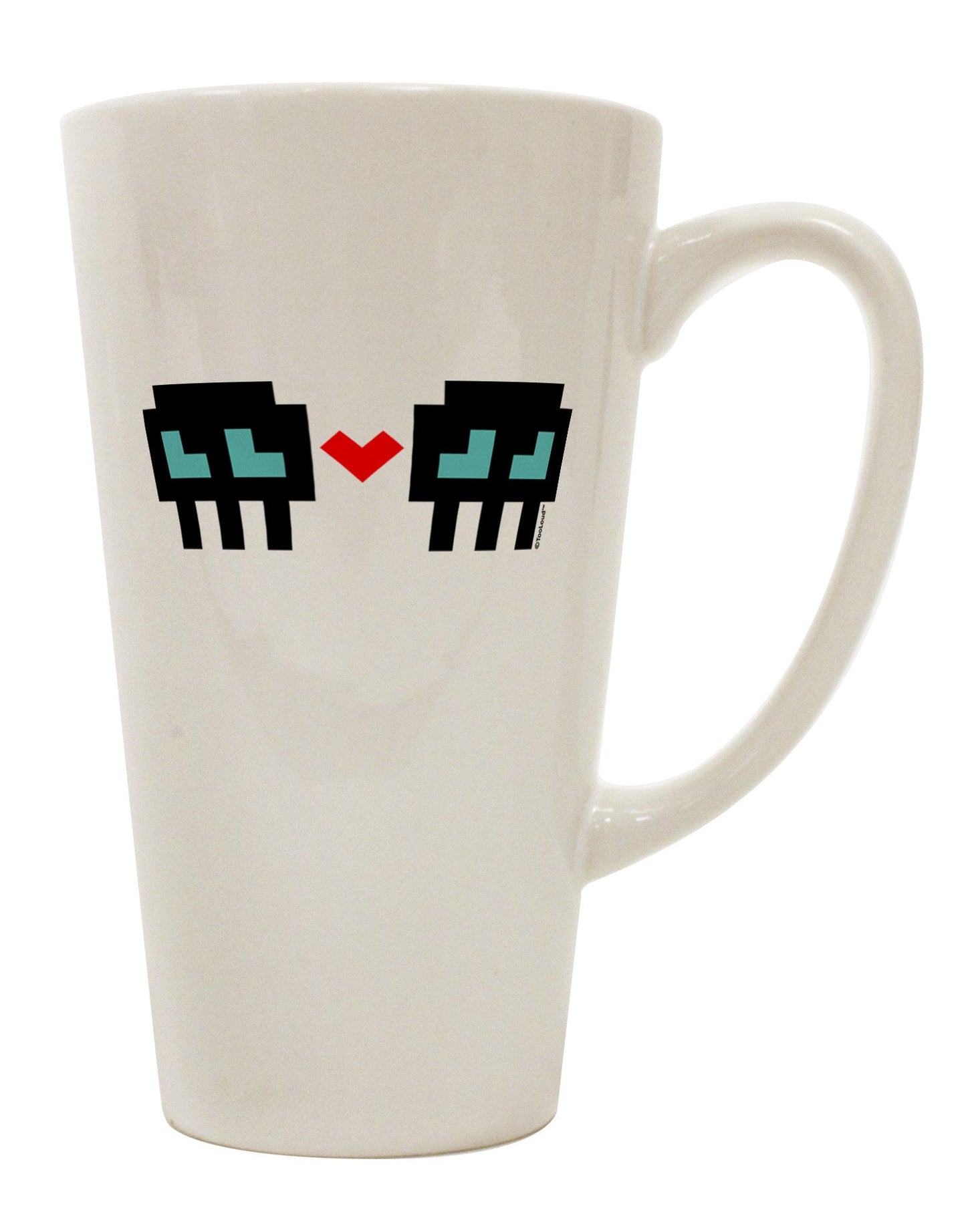 Skull Love Conical Latte Coffee Mug - Expertly Crafted for the Discerning Connoisseur - TooLoud-Conical Latte Mug-TooLoud-White-Davson Sales
