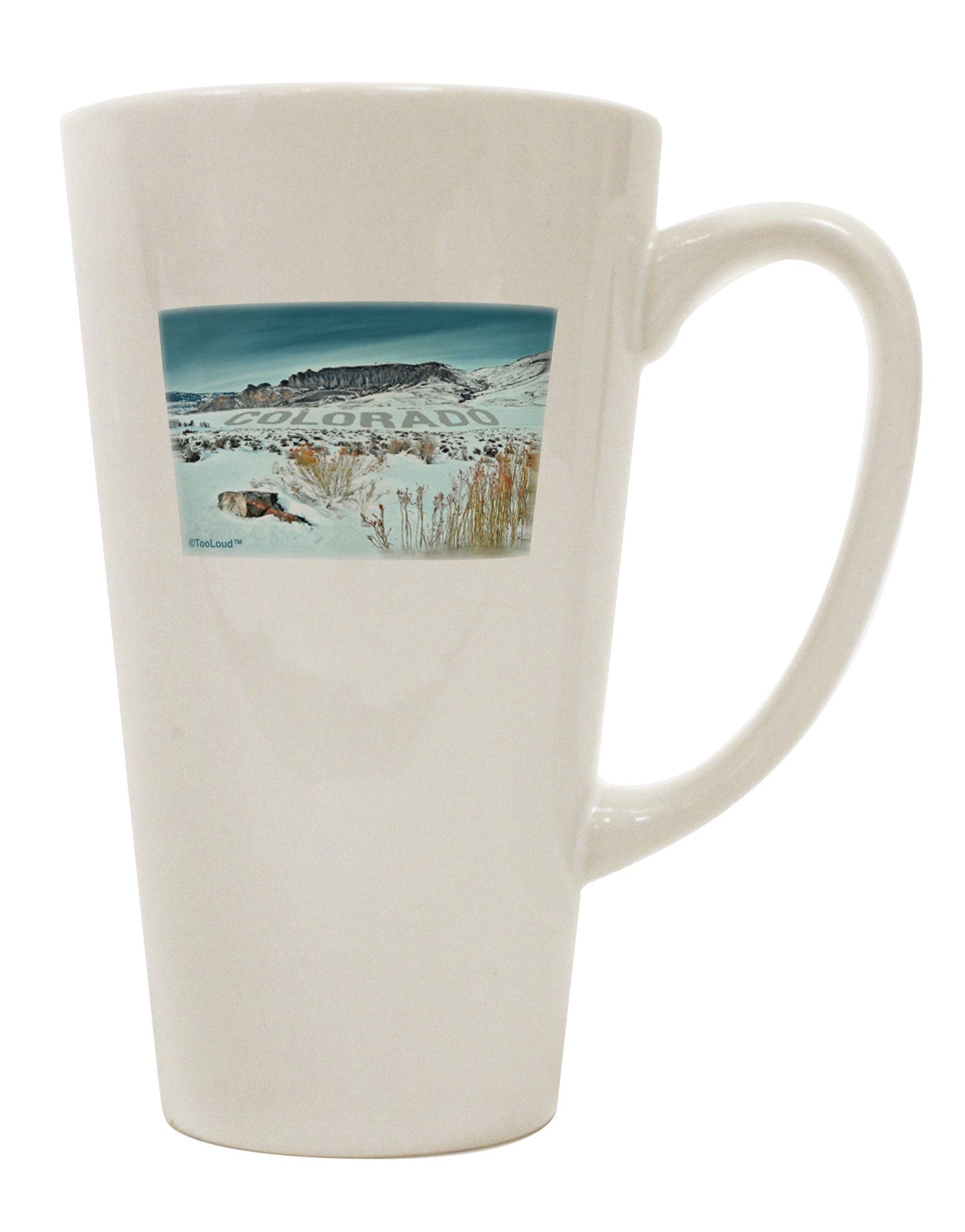 Snow Scene Text Conical Latte Coffee Mug - Perfect for Enjoying Your Favorite Hot Beverages - TooLoud-Conical Latte Mug-TooLoud-White-Davson Sales