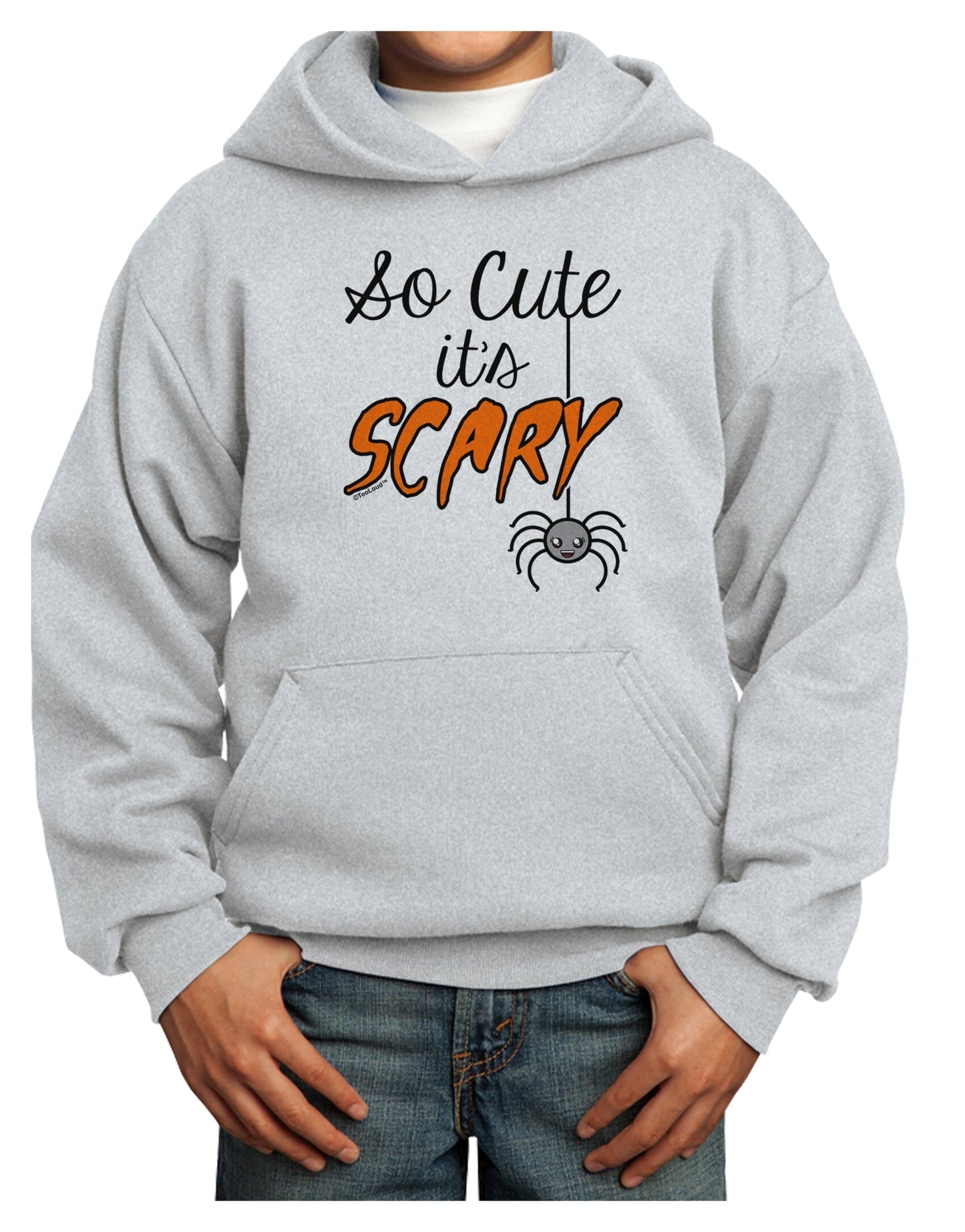 So Cute It's Scary Youth Hoodie Pullover Sweatshirt by TooLoud-Youth Hoodie-TooLoud-Ash-XS-Davson Sales