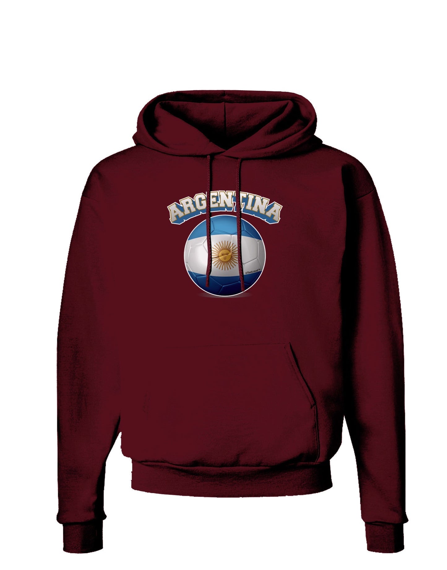 Soccer Ball Flag - Argentina Dark Hoodie Sweatshirt-Hoodie-TooLoud-Maroon-Small-Davson Sales