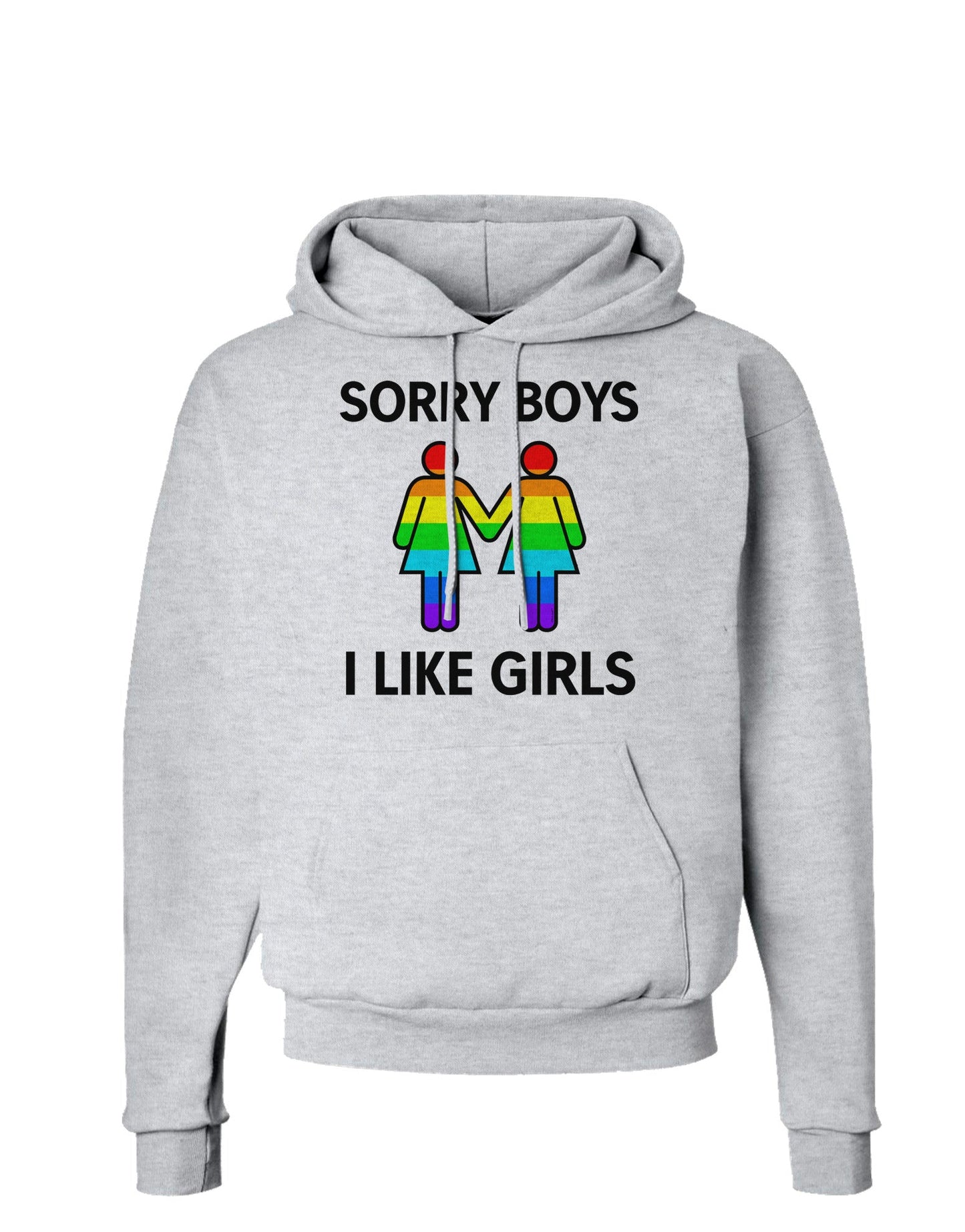 Sorry Boys I Like Girls Lesbian Rainbow Hoodie Sweatshirt-Hoodie-TooLoud-AshGray-Small-Davson Sales