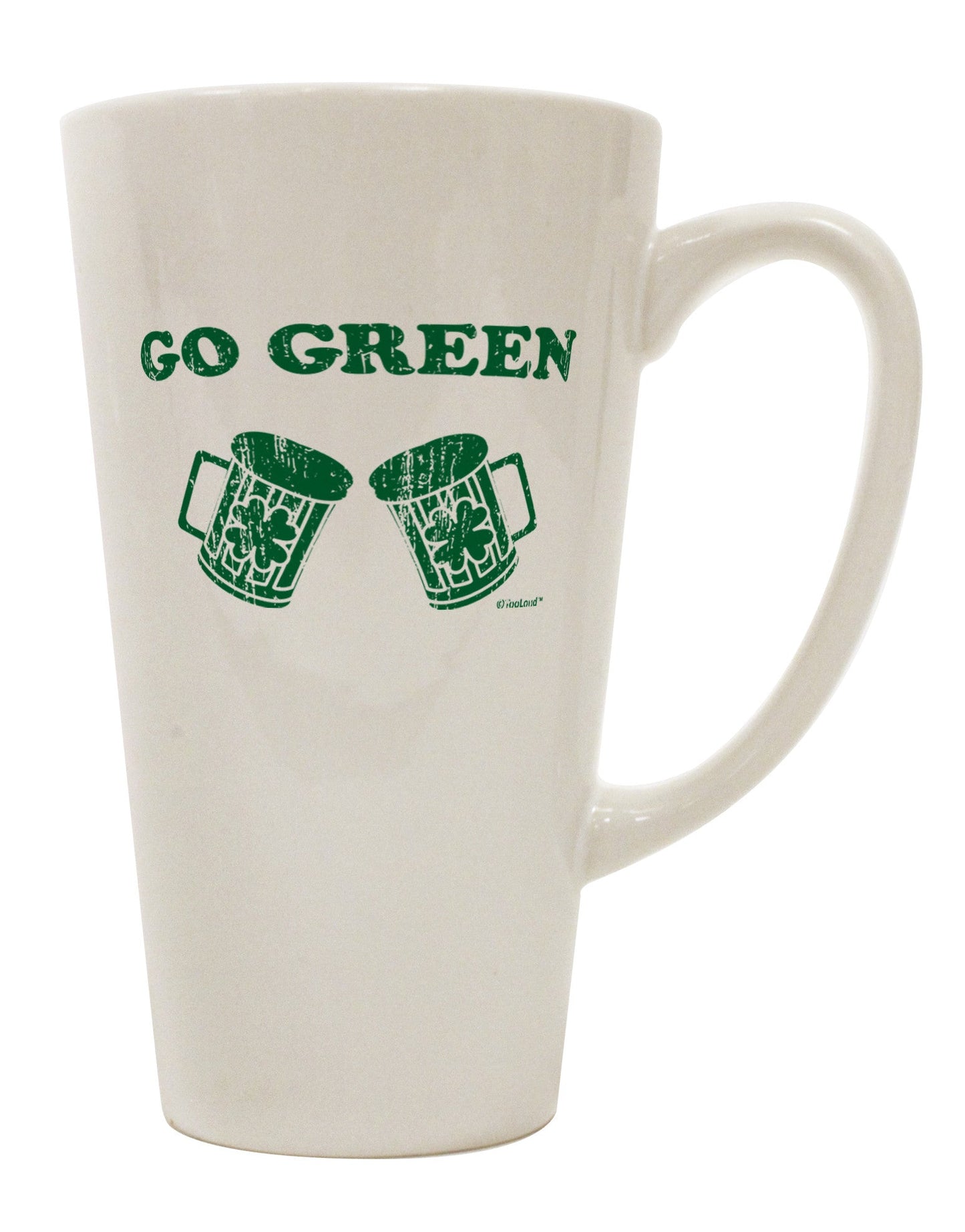 St. Patrick's Day Green Beer 16 Ounce Conical Latte Coffee Mug - Expertly Crafted for the Eco-conscious Consumer by TooLoud-Conical Latte Mug-TooLoud-White-Davson Sales