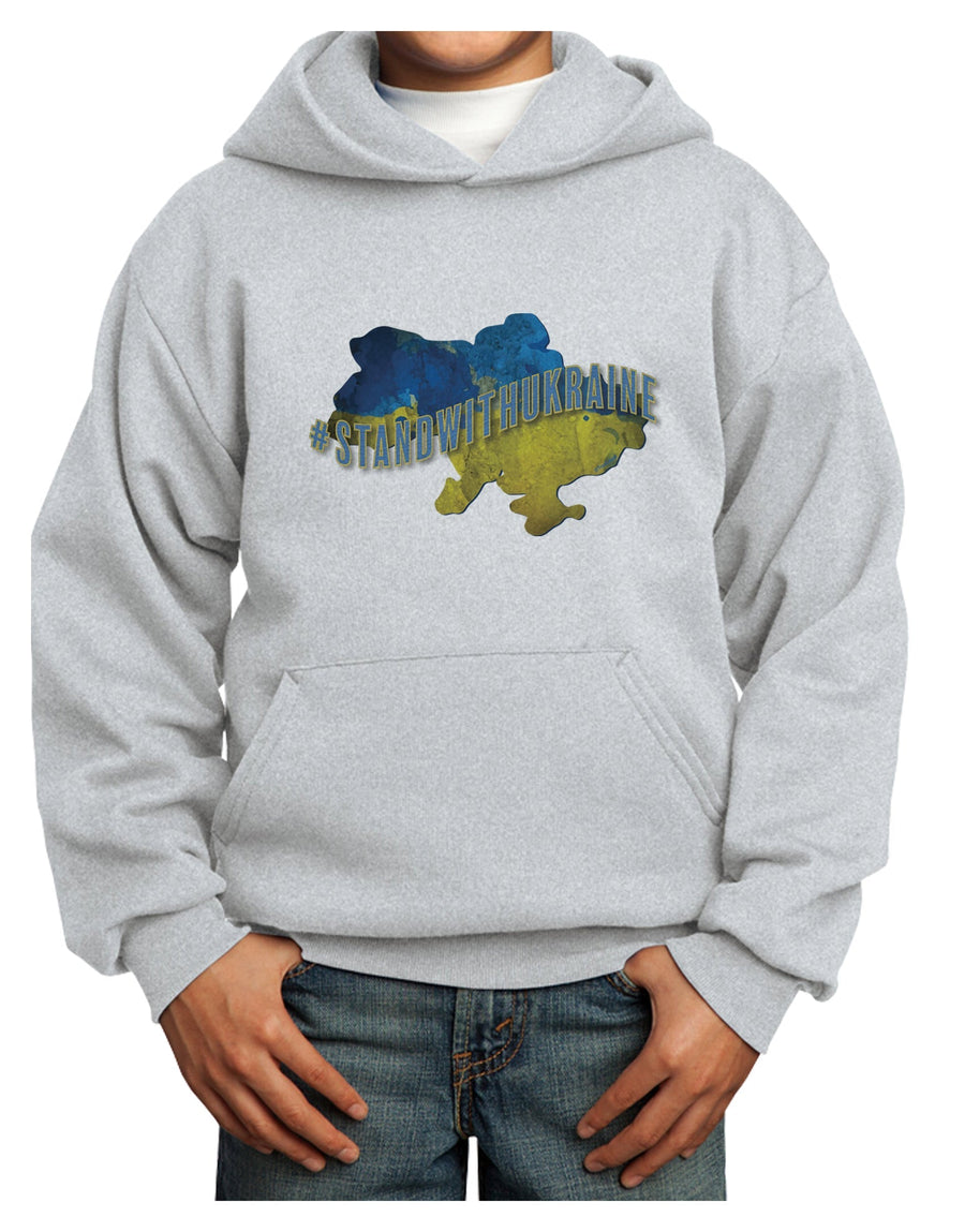 #stand with Ukraine Country Youth Hoodie Pullover Sweatshirt-Youth Hoodie-TooLoud-White-XS-Davson Sales