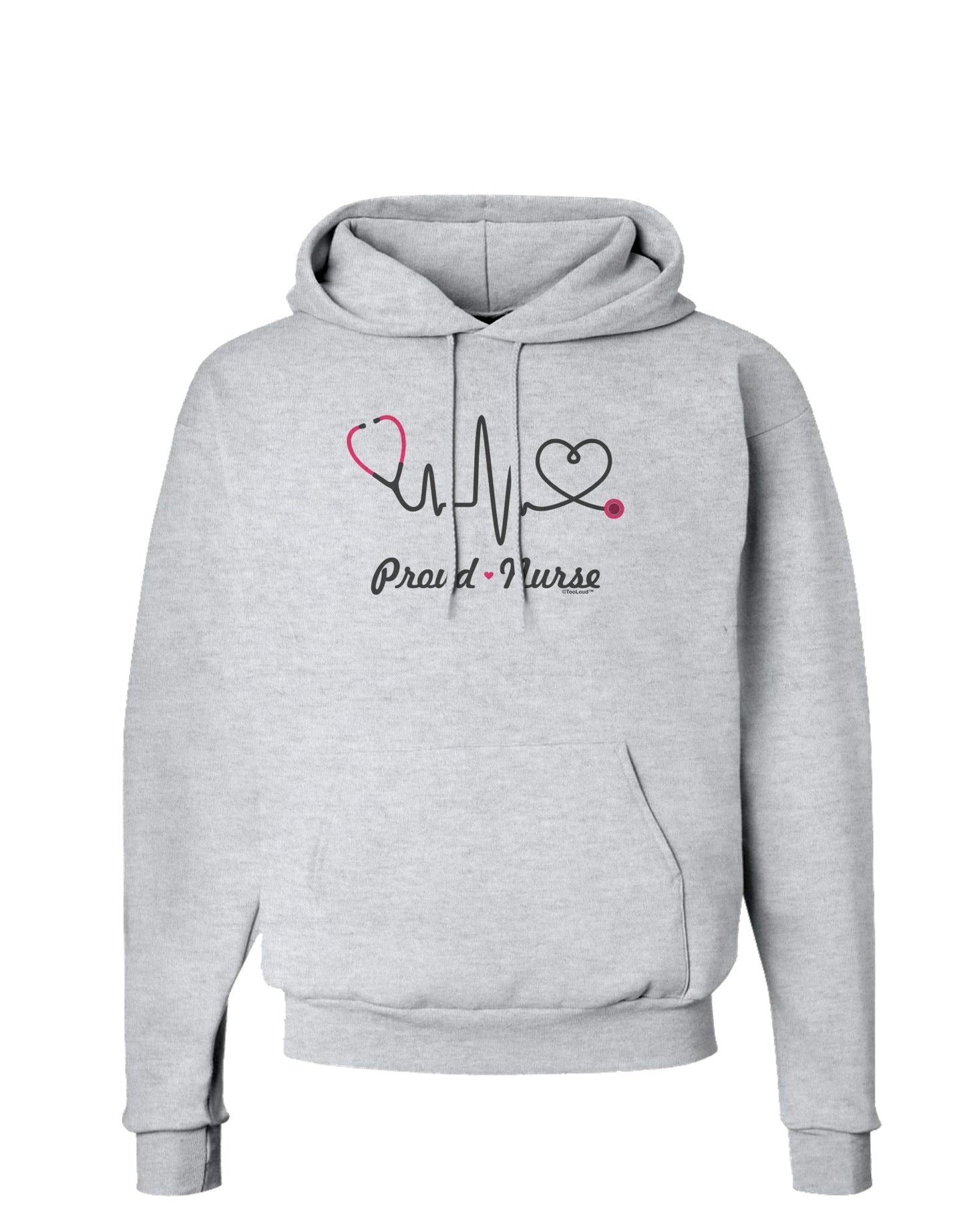 Stethoscope Heartbeat Text Hoodie Sweatshirt-Hoodie-TooLoud-AshGray-Small-Davson Sales