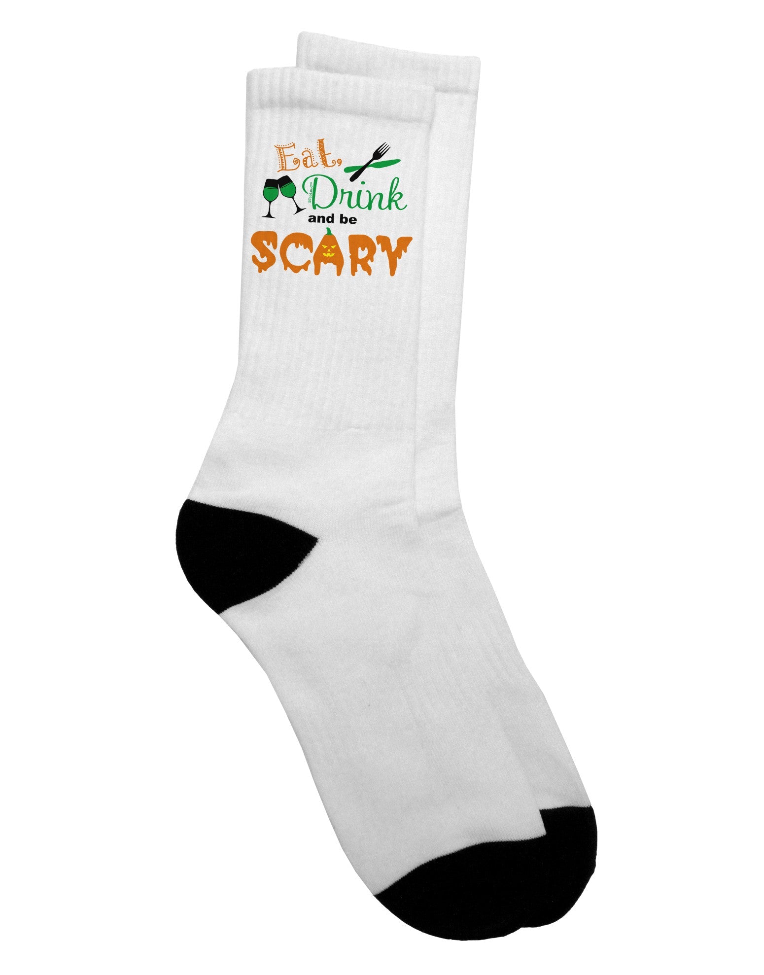 Stylish and Spooky Green Adult Crew Socks - TooLoud-Socks-TooLoud-White-Ladies-4-6-Davson Sales
