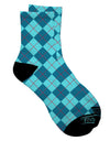 Stylish Blue Argyle AOP Adult Short Socks with All Over Print - Presented by TooLoud-Socks-TooLoud-White-Ladies-4-6-Davson Sales