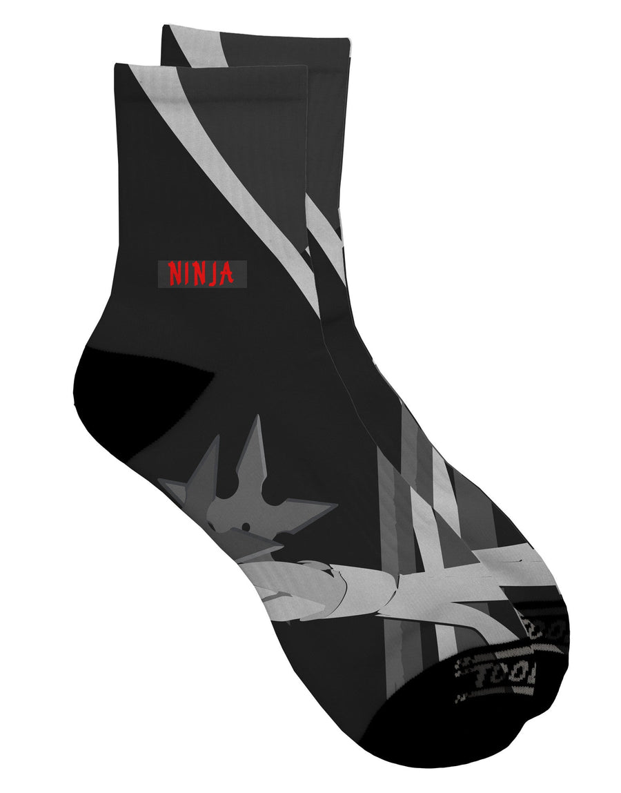Stylish Ninja Black AOP Adult Short Socks with All Over Print - TooLoud-Socks-TooLoud-White-Ladies-4-6-Davson Sales