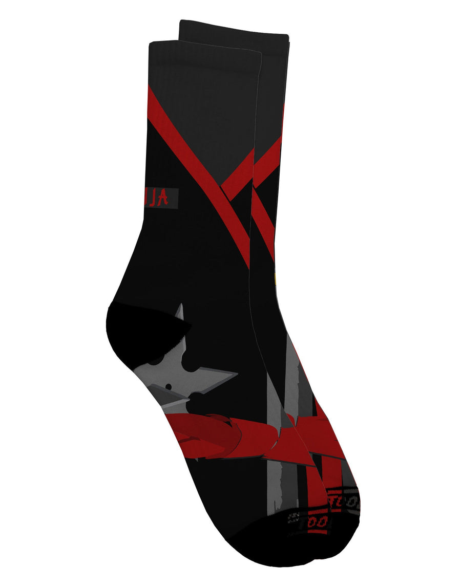 Stylish Ninja Red AOP Adult Crew Socks with All Over Print - TooLoud-Socks-TooLoud-White-Ladies-4-6-Davson Sales