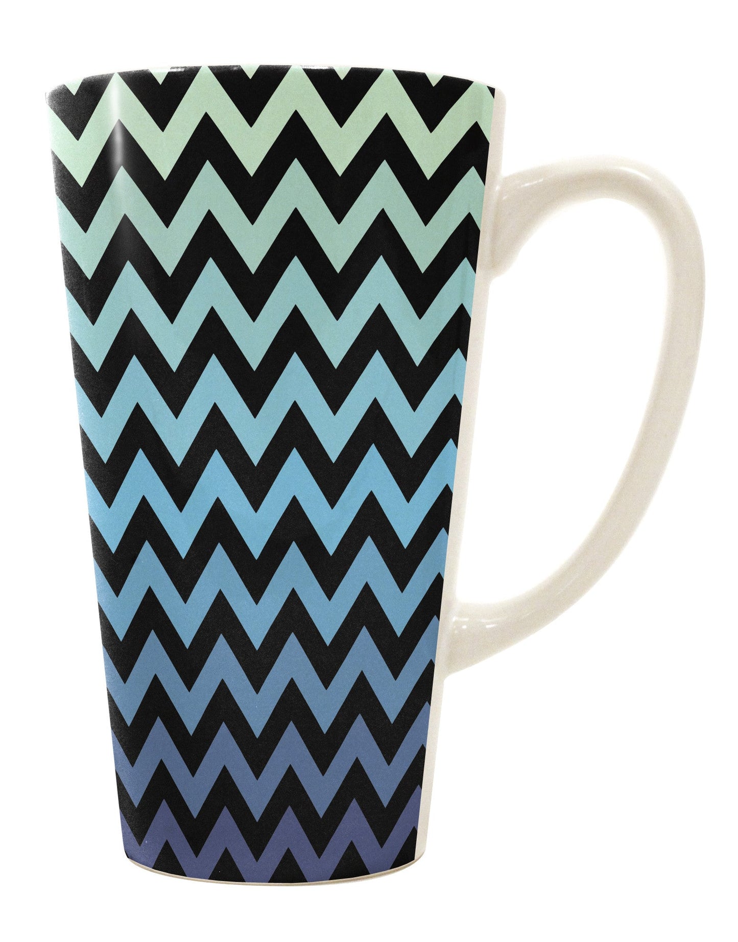 Stylish Ocean Zig Zags 16 Ounce Conical Latte Coffee Mug - TooLoud-Conical Latte Mug-TooLoud-White-Davson Sales