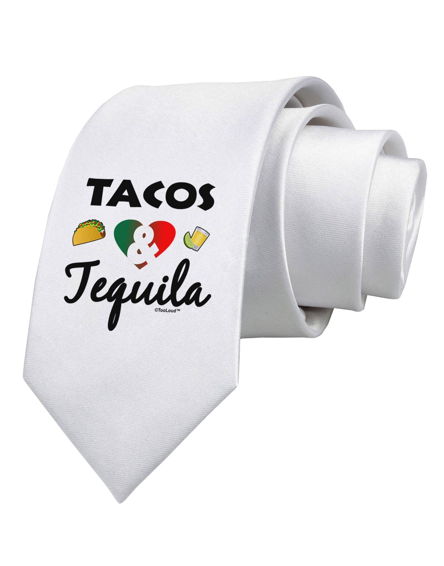 Tacos & Tequila Printed White Necktie
