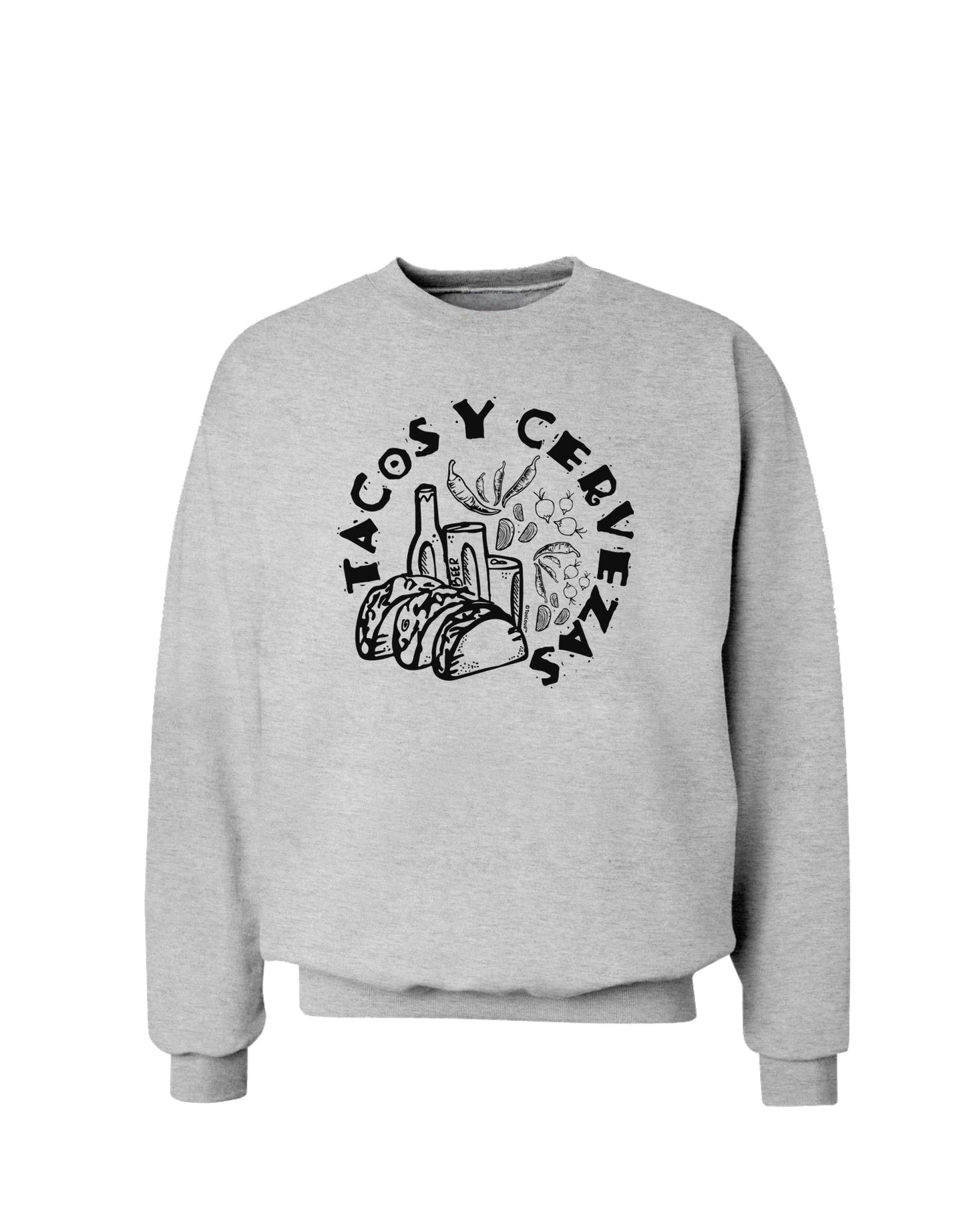 Tacos Y Cervezas Sweatshirt-Sweatshirts-TooLoud-AshGray-Small-Davson Sales